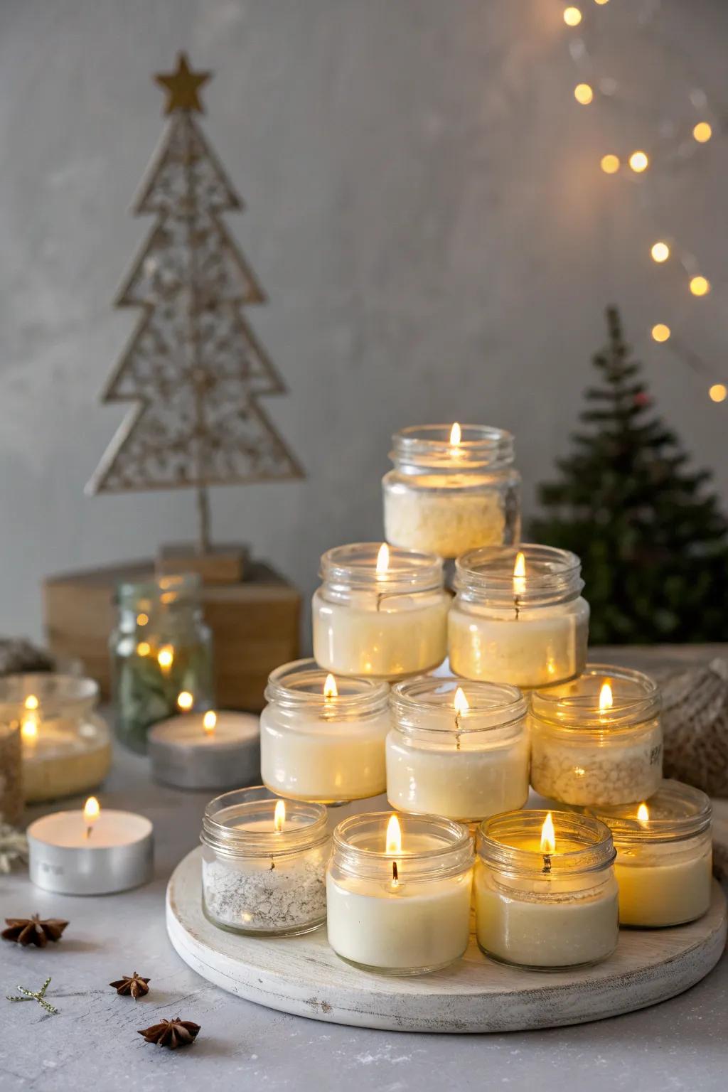 Illuminate your holidays with a DIY Glass Jar Candle Tree, blending minimalist elegance with Boho warmth.