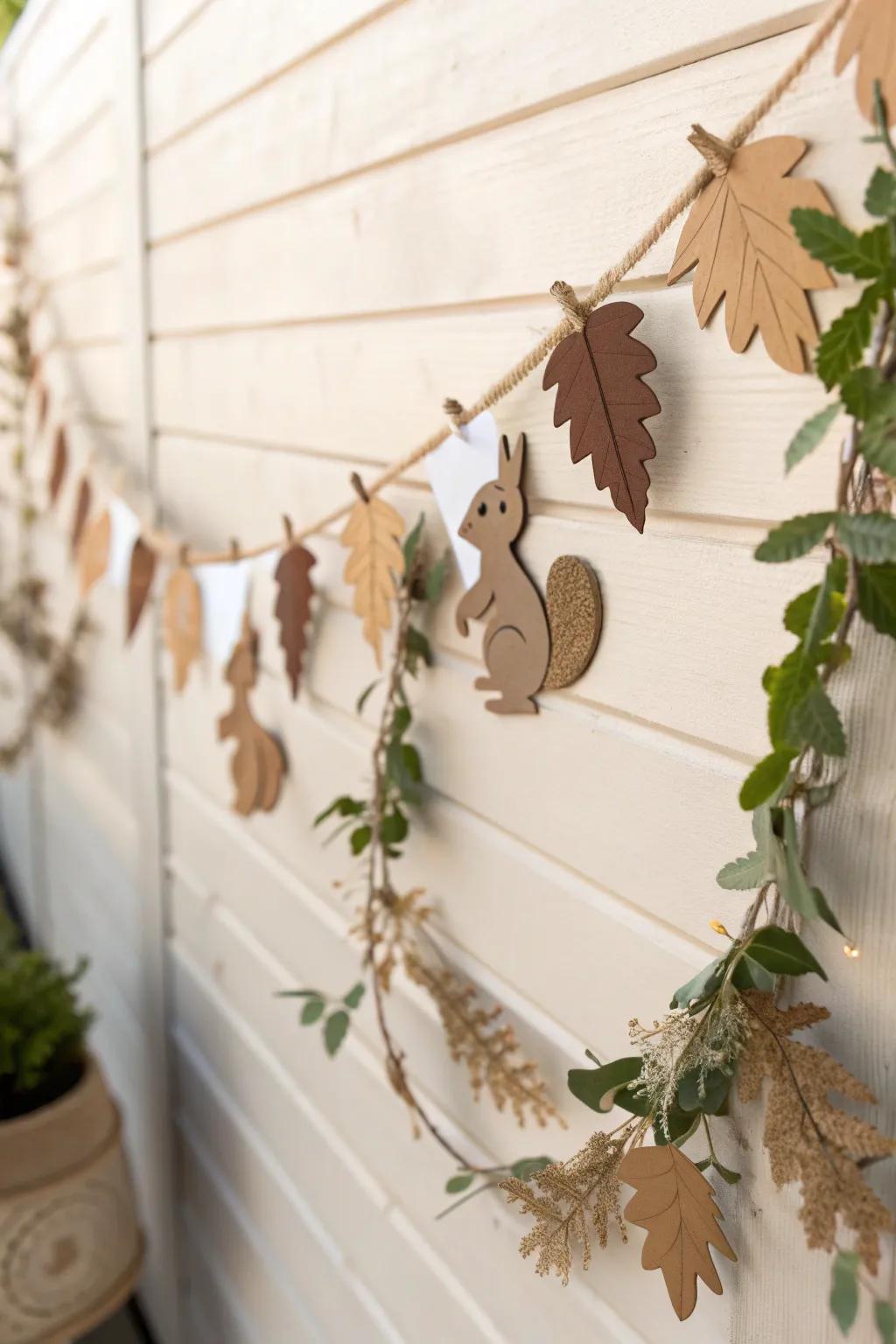 Add a touch of woodland whimsy to your home with this charming squirrel garland, perfect for seasonal decor.