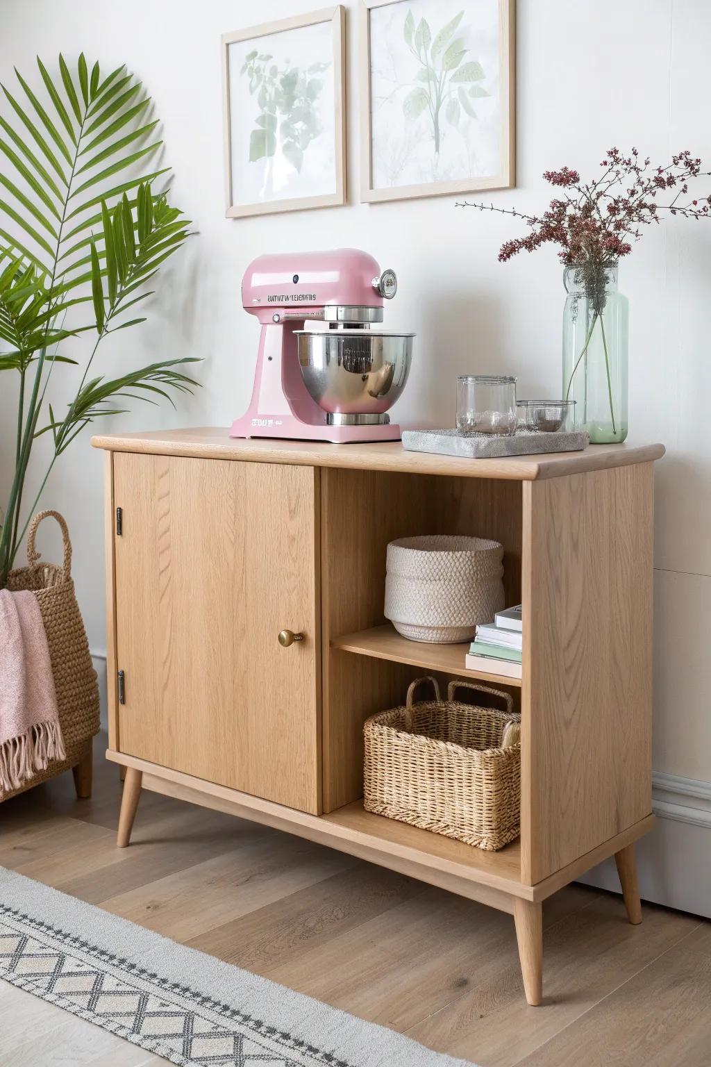Turn a slim sideboard into a chic mixer cabinet—beautiful storage that looks like furniture.