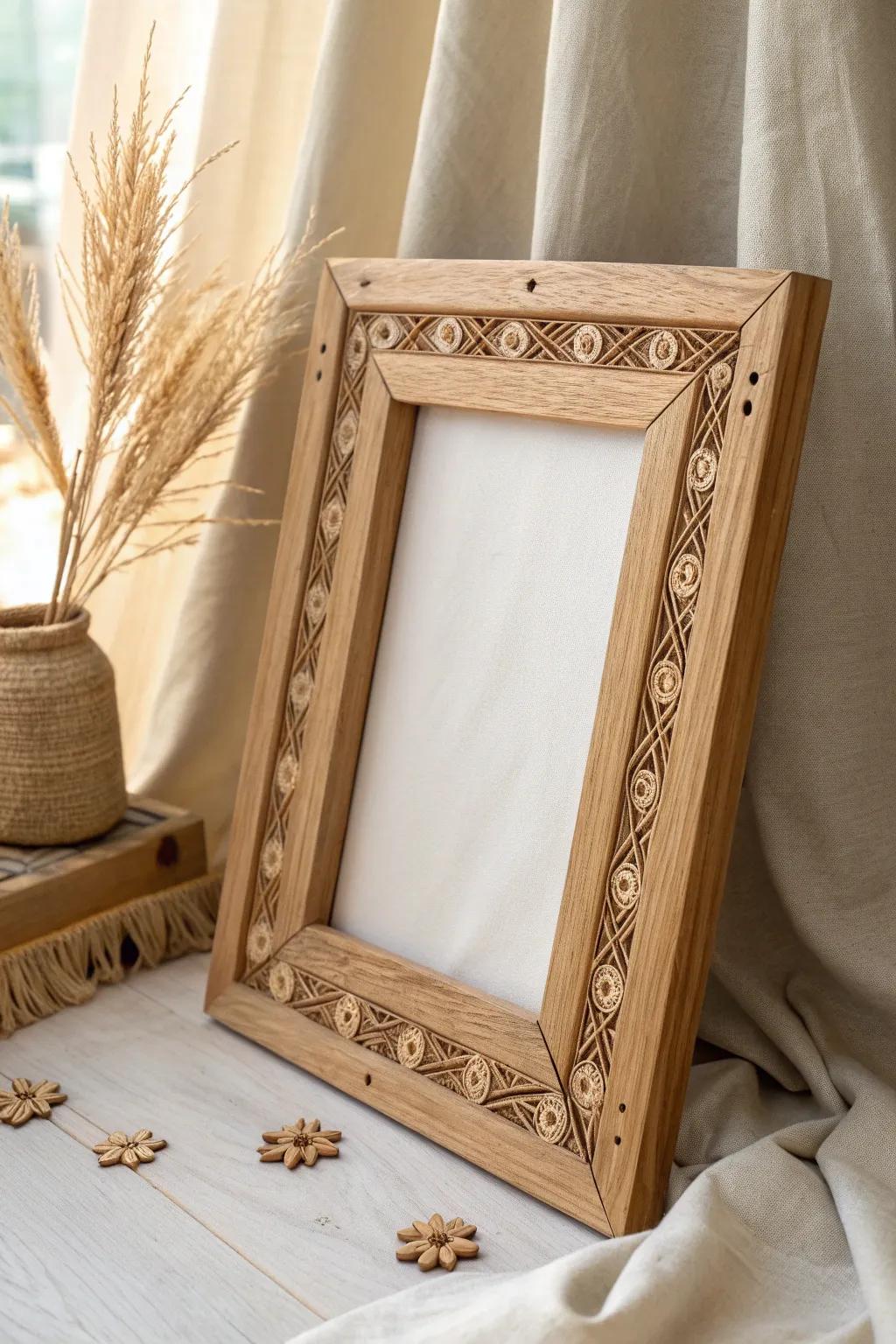 Celebrate team spirit with a handcrafted photo frame that captures memories with minimalist elegance and Boho charm.