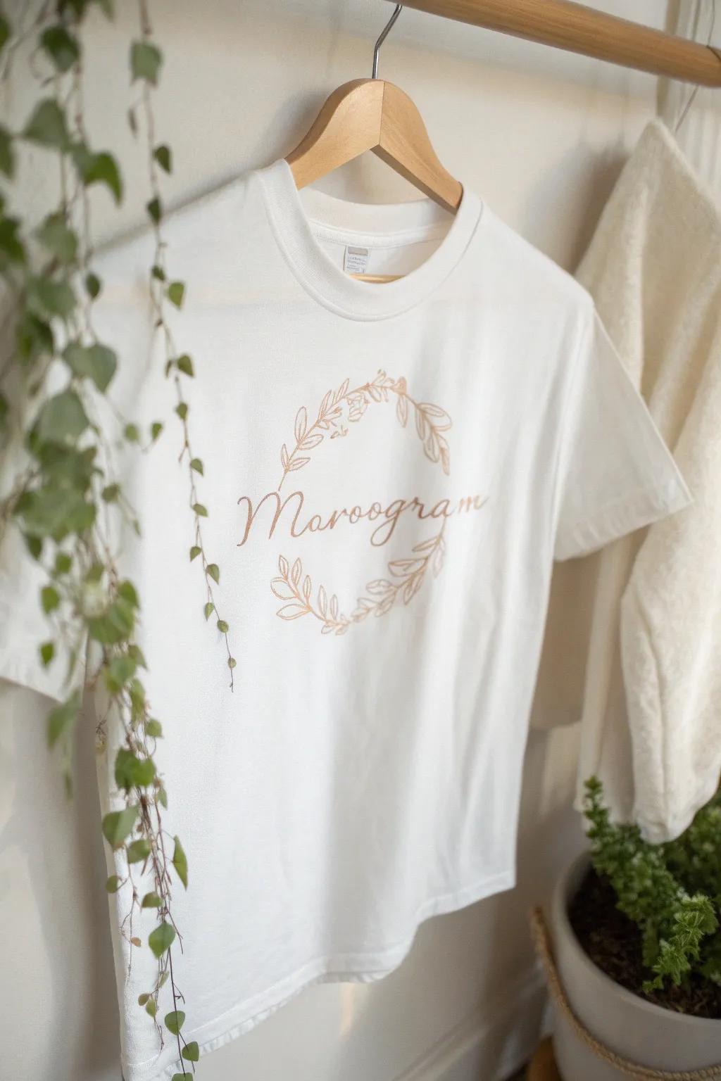 Elevate your style with a monogrammed tee that speaks to your soul. Simplicity meets inspiration.