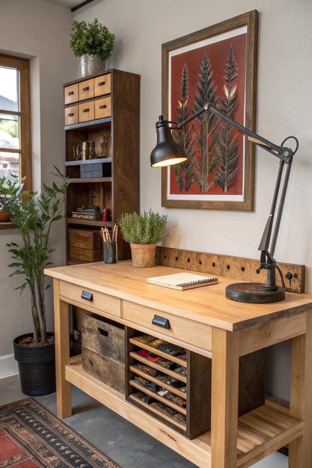 Craft your perfect workspace with personalized touches that inspire creativity and craftsmanship.