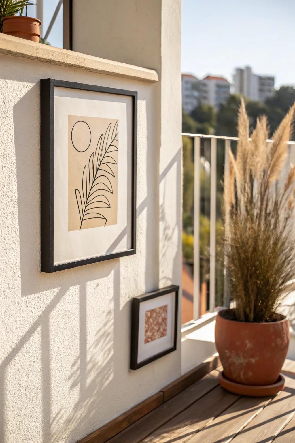 Give your balcony a finished look with a weatherproof statement artwork—instant gallery wall.