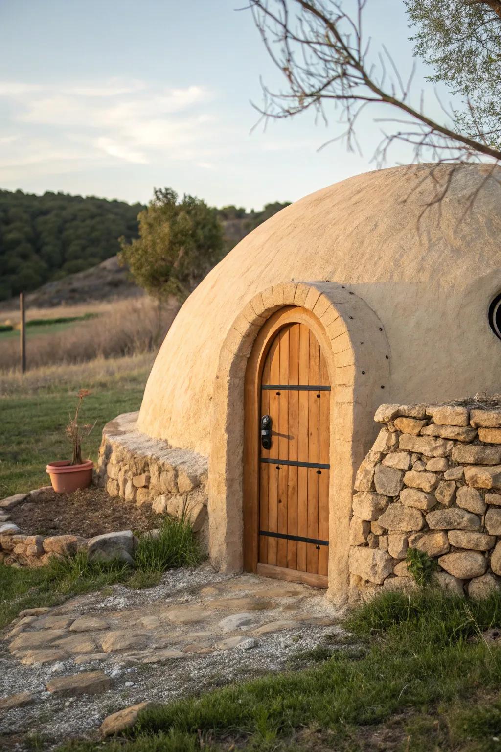 Cozy earthbag dome hideout—cheap, unconventional, and surprisingly serene with a skylight glow.