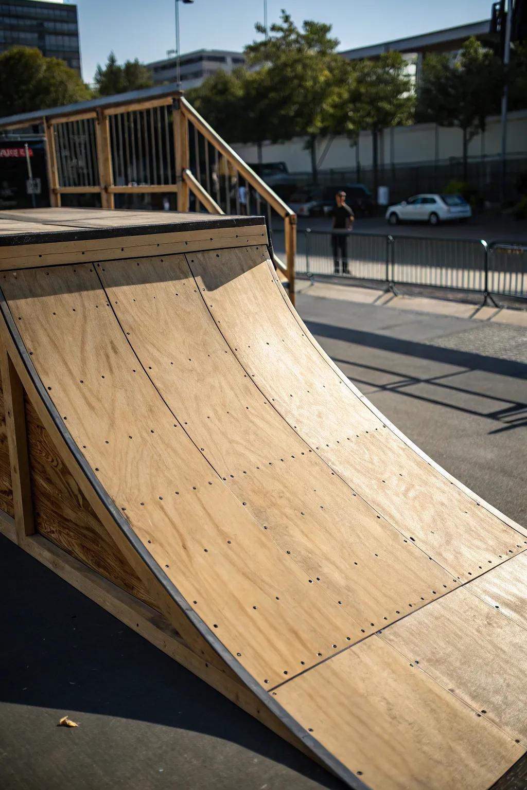 Master the art of flight with this expertly crafted launch ramp, designed to elevate your skatepark experience.