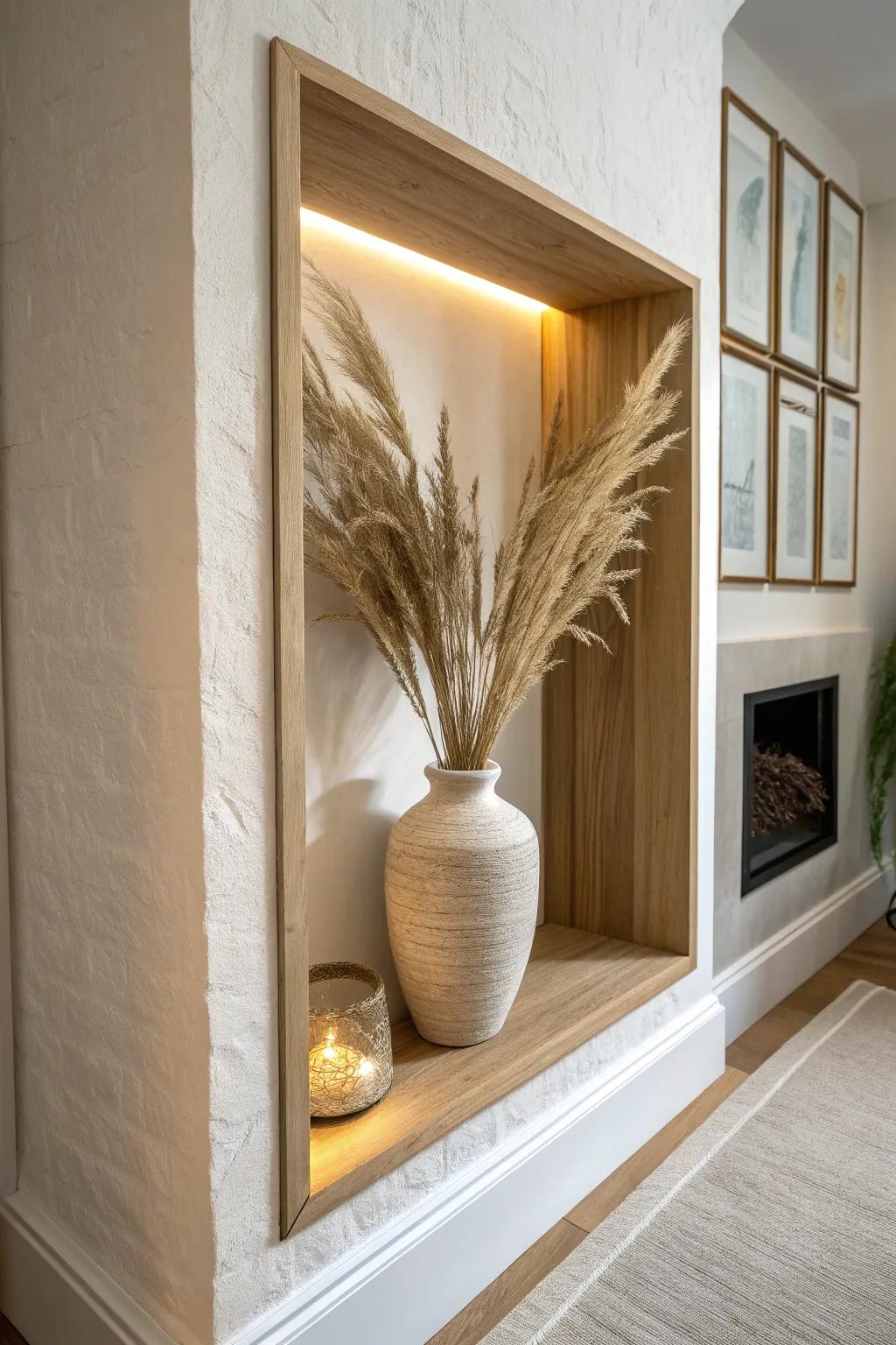 Turn a shallow wall bay into a glowing shadowbox niche—depth, style, and zero lost space.