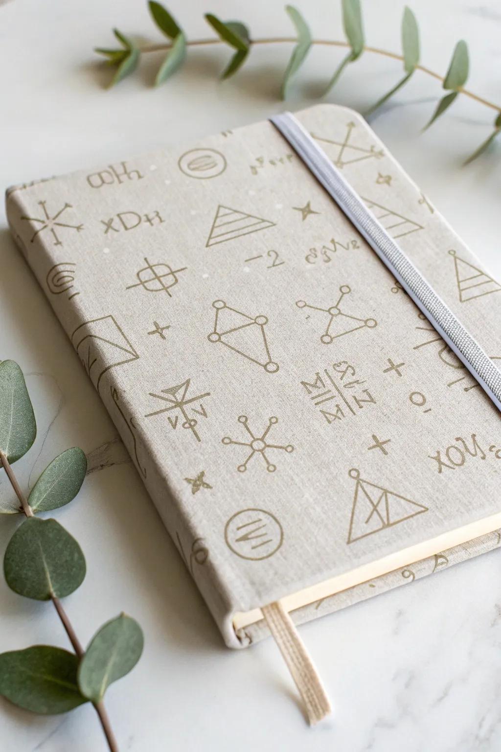 Crafted with care: A fabric-covered math journal that inspires creativity and captures ideas beautifully.