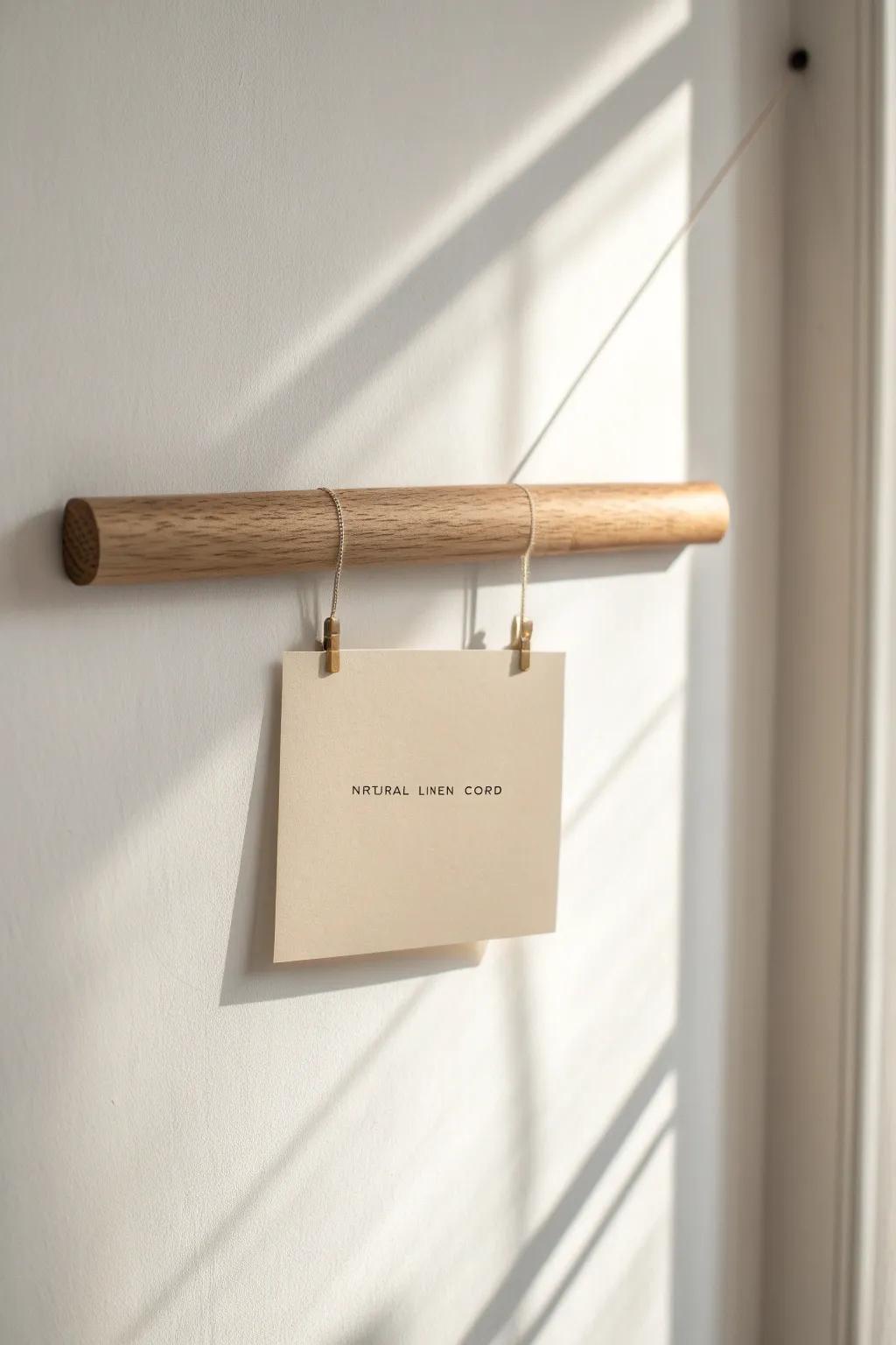 A simple gallery line keeps homeschool work visible—without cluttering your small-space corner.