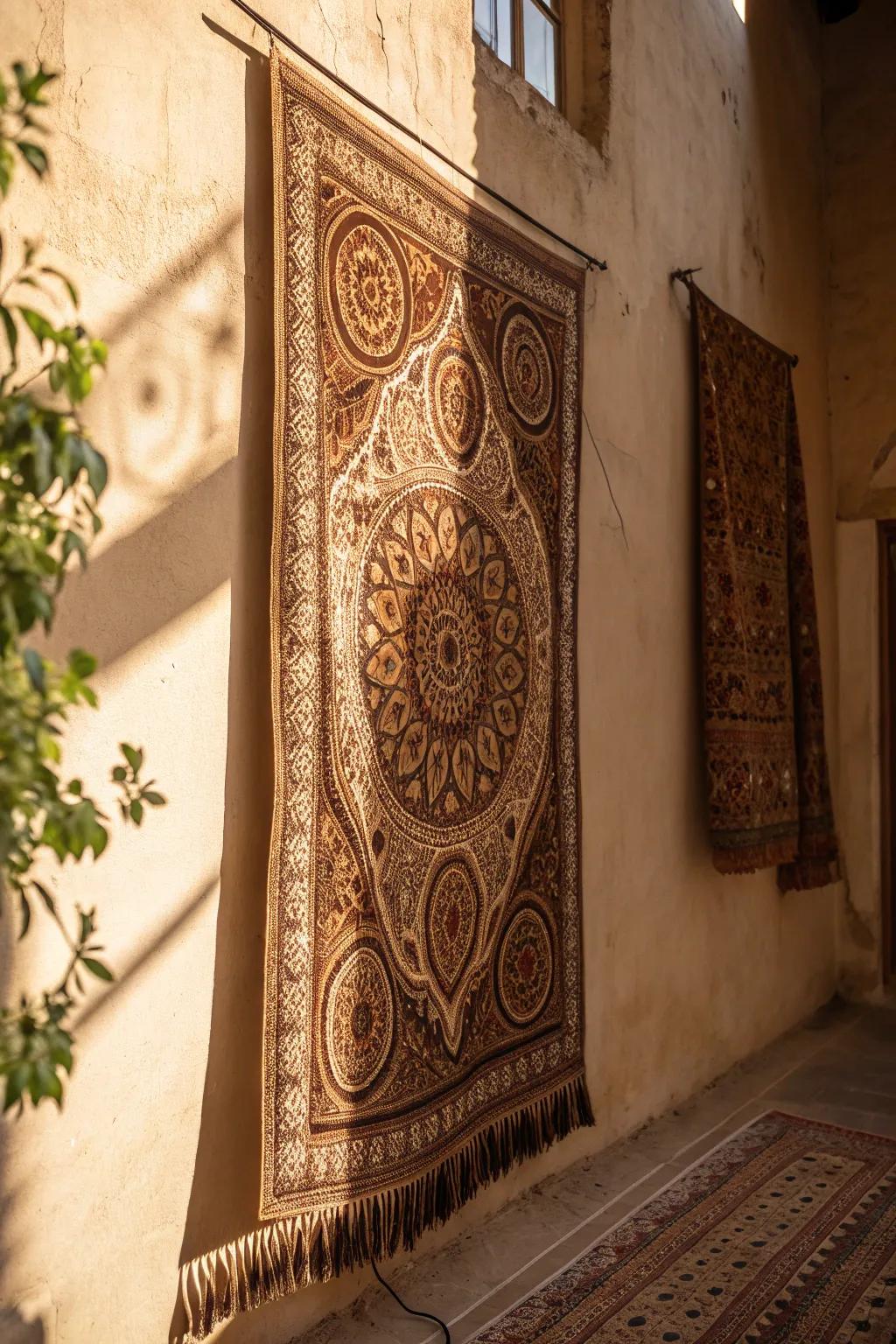 Elevate your space with the timeless elegance of a handcrafted tapestry, where artistry meets function.