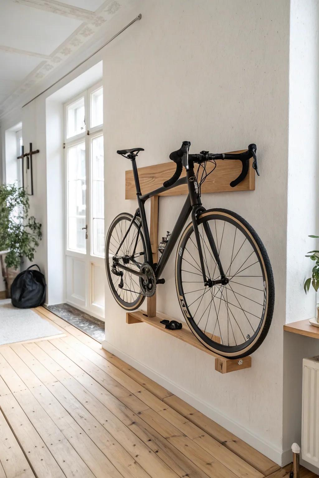 Mount your bike up high: saves floor space and turns it into sleek, personal wall art.