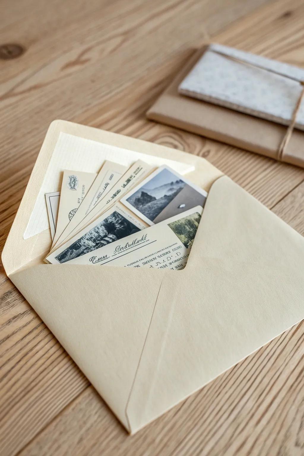 Keep every memory together—photos and little paper treasures tucked in one photo-safe envelope.