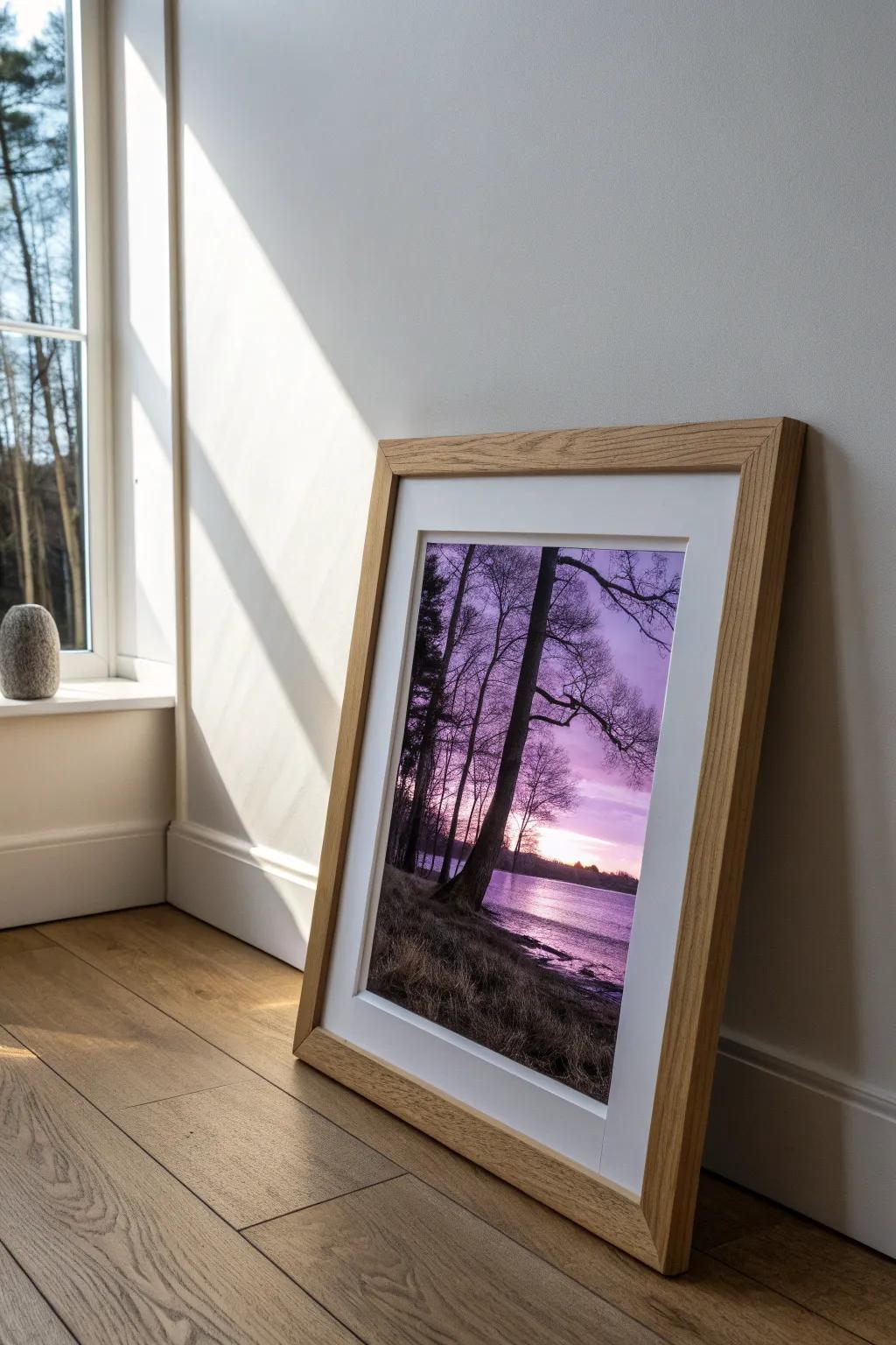 A minimalist print that transforms at night—UV-reactive purple accents for instant dorm magic.