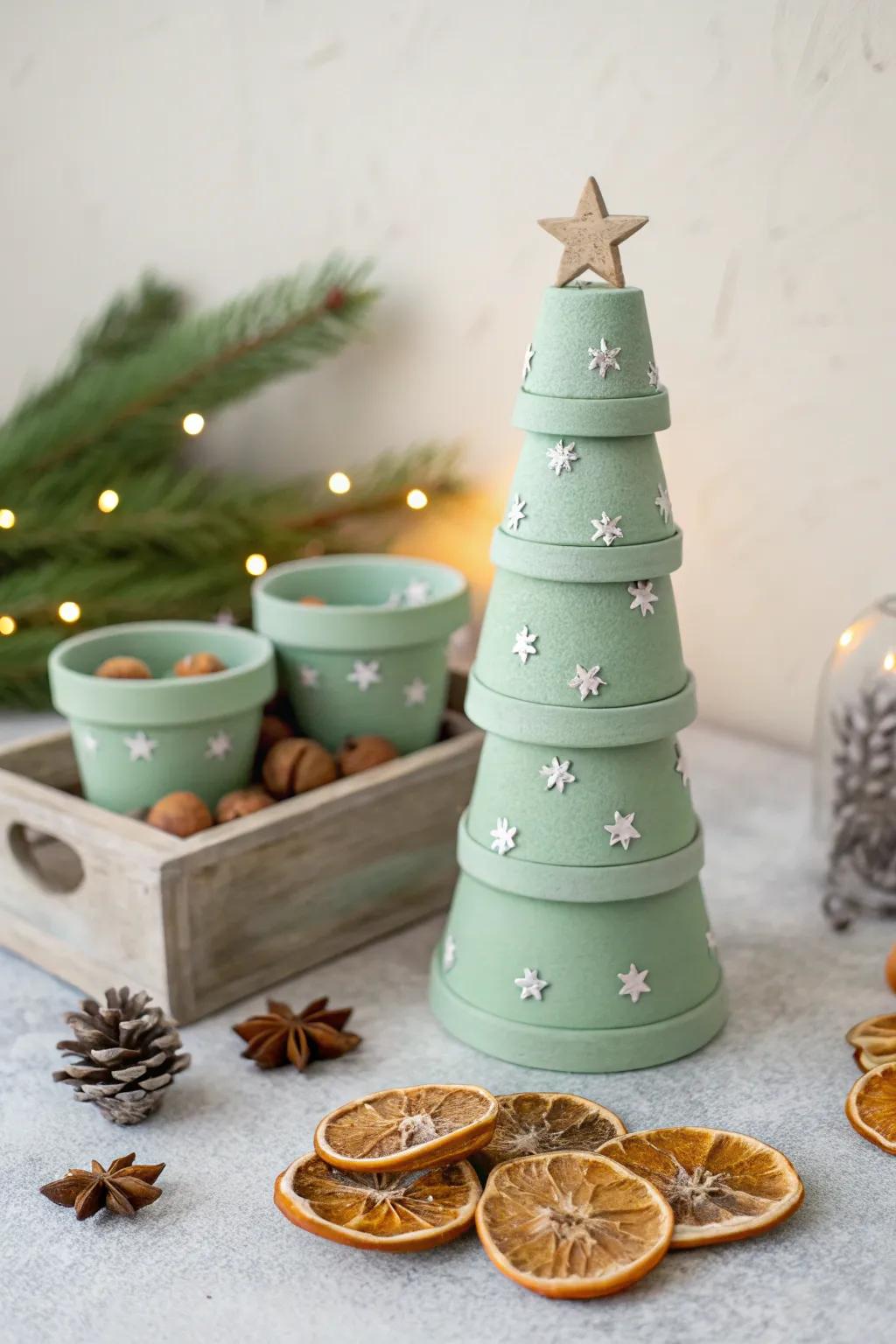 Embrace the beauty of simplicity with this charming Clay Pot Christmas Tree, a perfect blend of rustic charm and minimalist elegance.