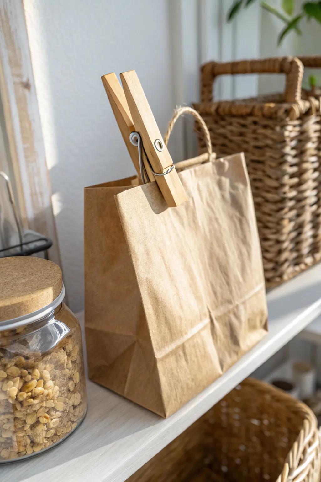 Clip open bags shut and stand them upright—instant shelf space, zero pantry sprawl.