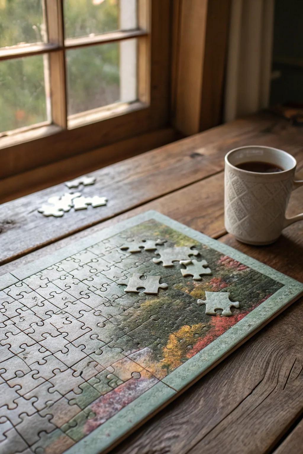 Piece by piece, create your moment of calm and beauty. 🧩✨ #100DayProject