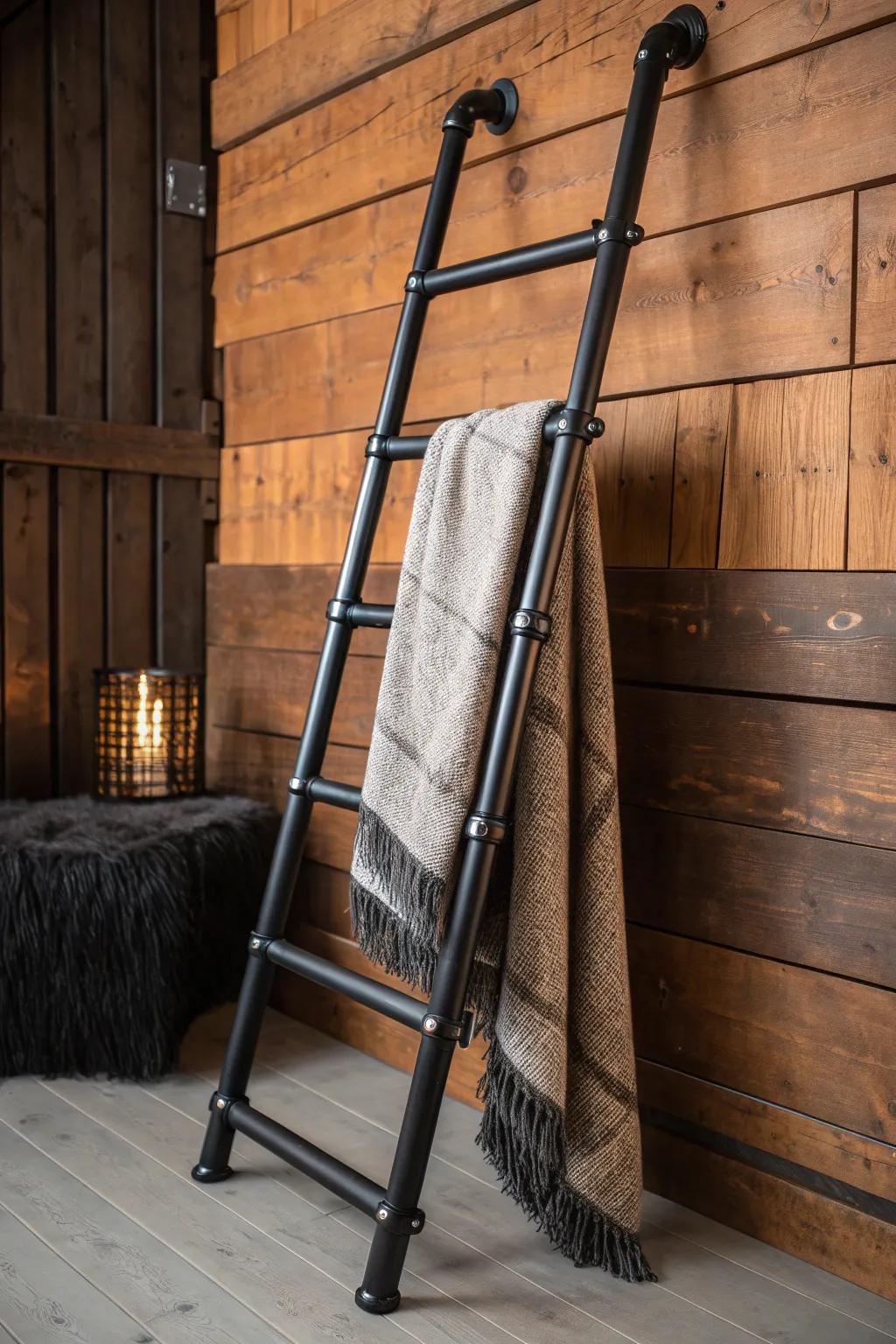 Elevate your space with a handcrafted black pipe ladder – a perfect blend of style and functionality.