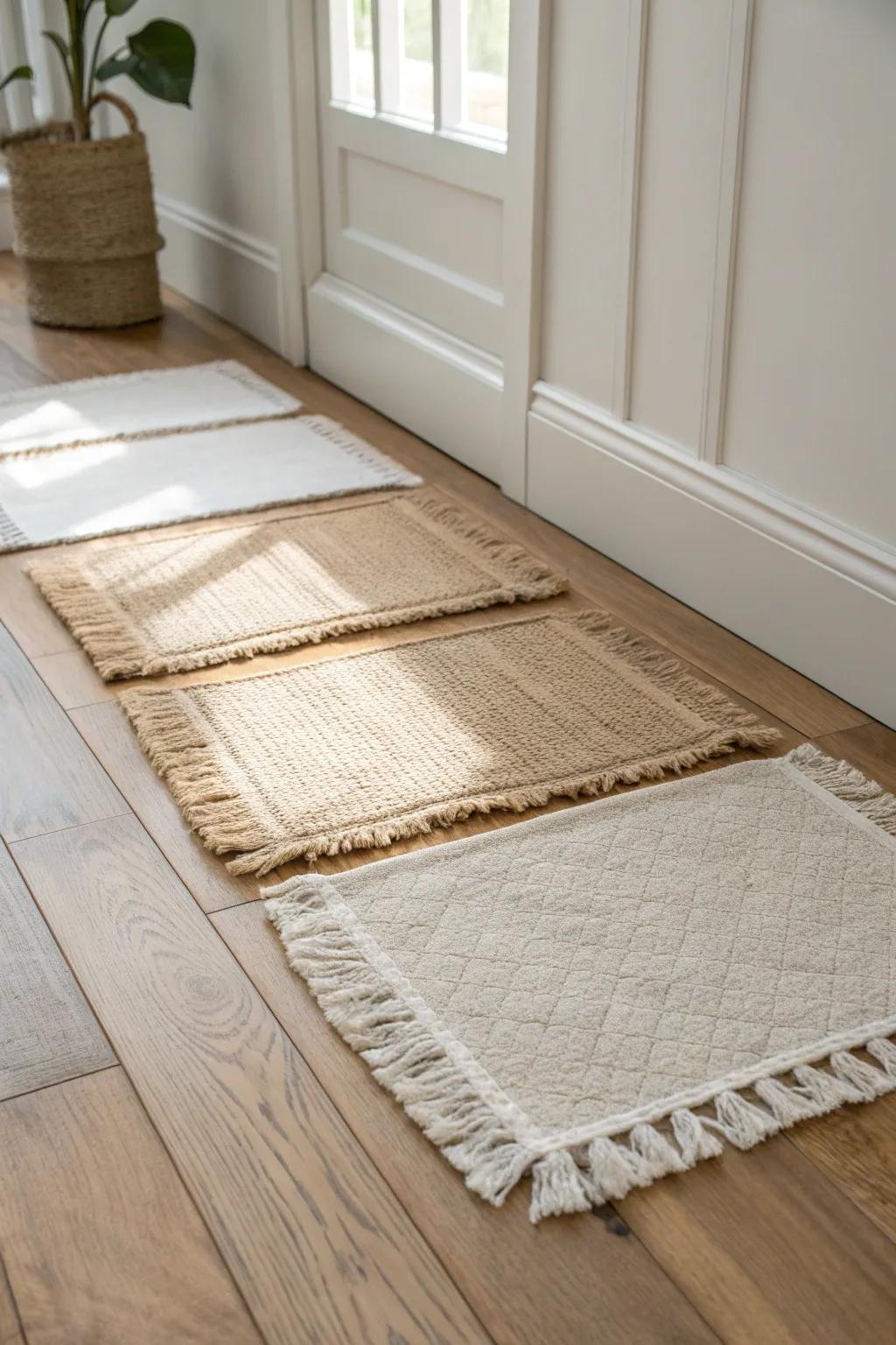 A soothing texture path—jute, linen, and tufted cotton—to create an instant arrival moment.