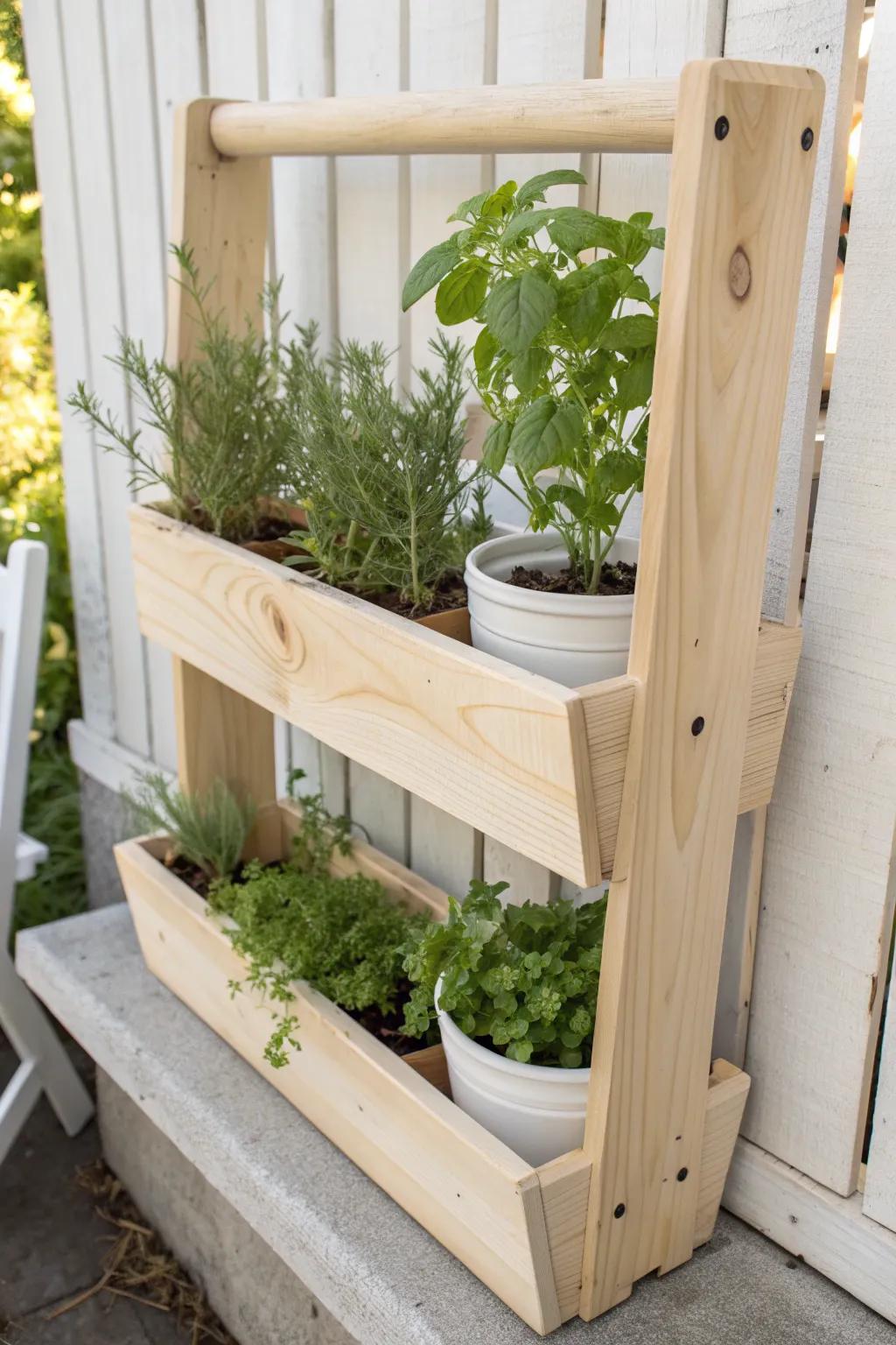 Embrace flexibility and style with convertible planter frames for your herb garden.