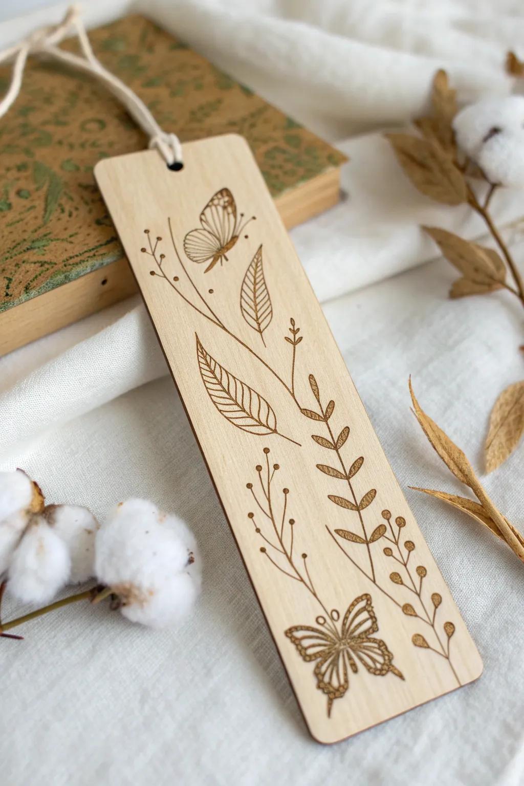 Bring a touch of nature to your reading nook with this beautifully crafted bookmark.