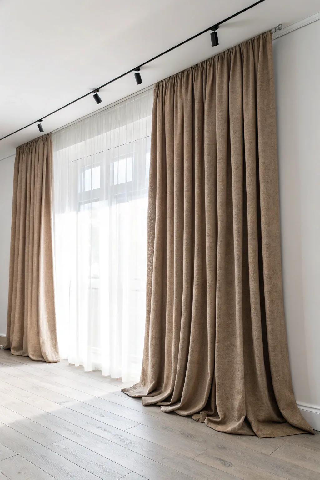 Close the linen blackout curtains and your small room instantly becomes a cozy mini theater.