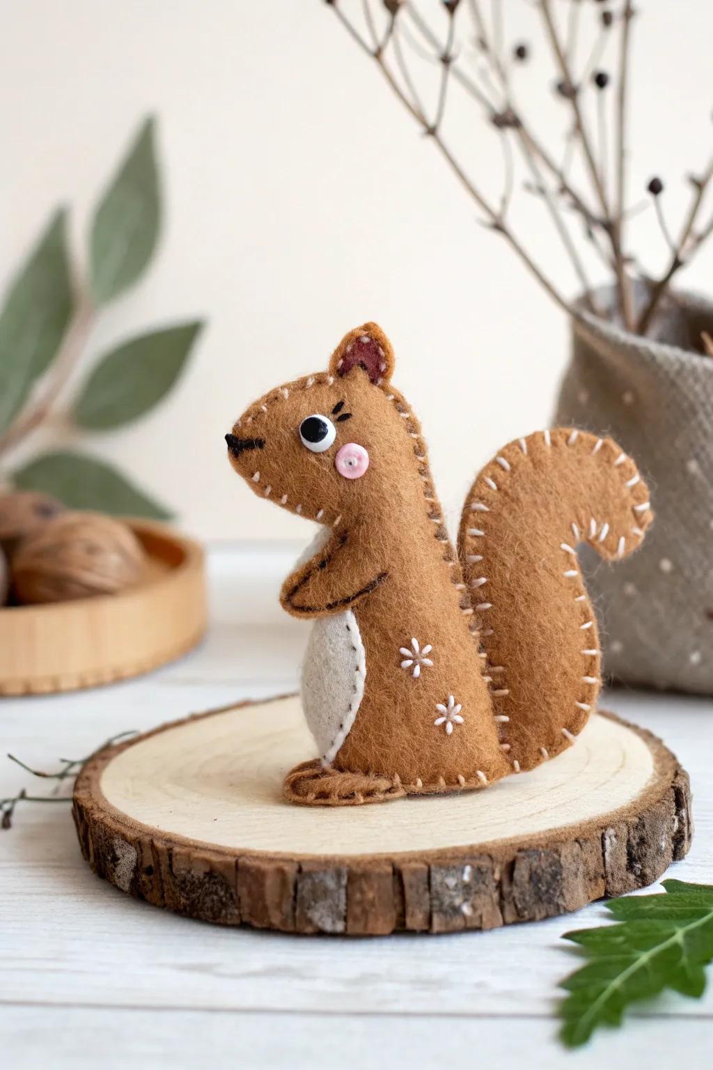 Bring stories to life with these charming felt squirrel finger puppets.