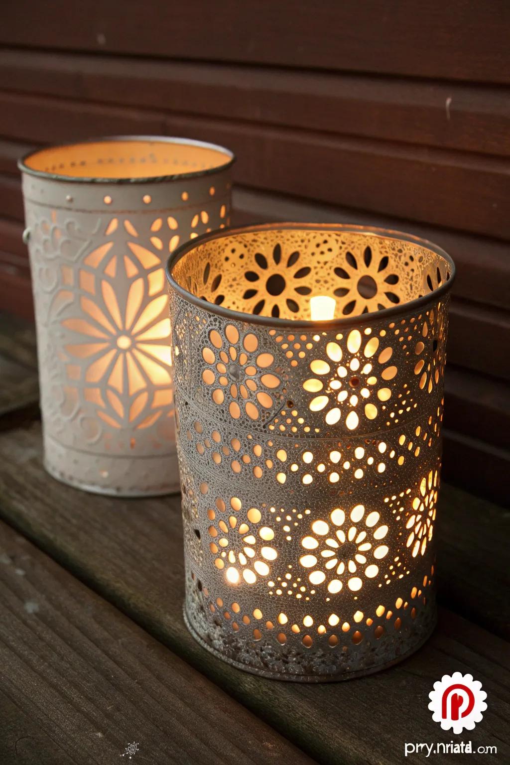 Illuminate your space with this handcrafted can candle holder—where rustic charm meets cozy elegance.
