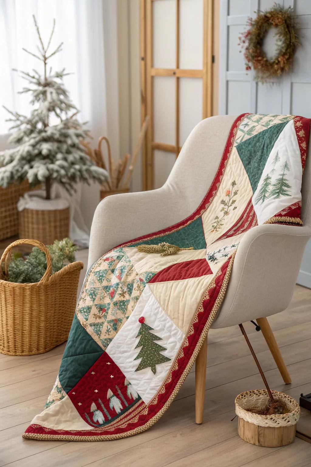 Embrace versatility with a stunning reversible quilt – festive for Christmas, cozy for winter.