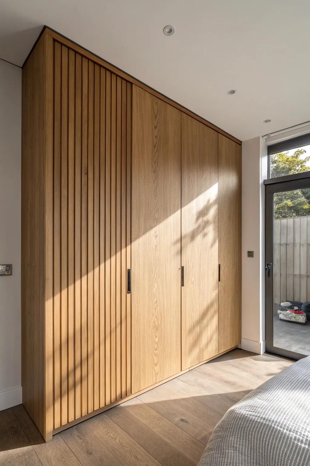 A wall-disguised closet door that hides clutter and makes small rooms feel instantly bigger.