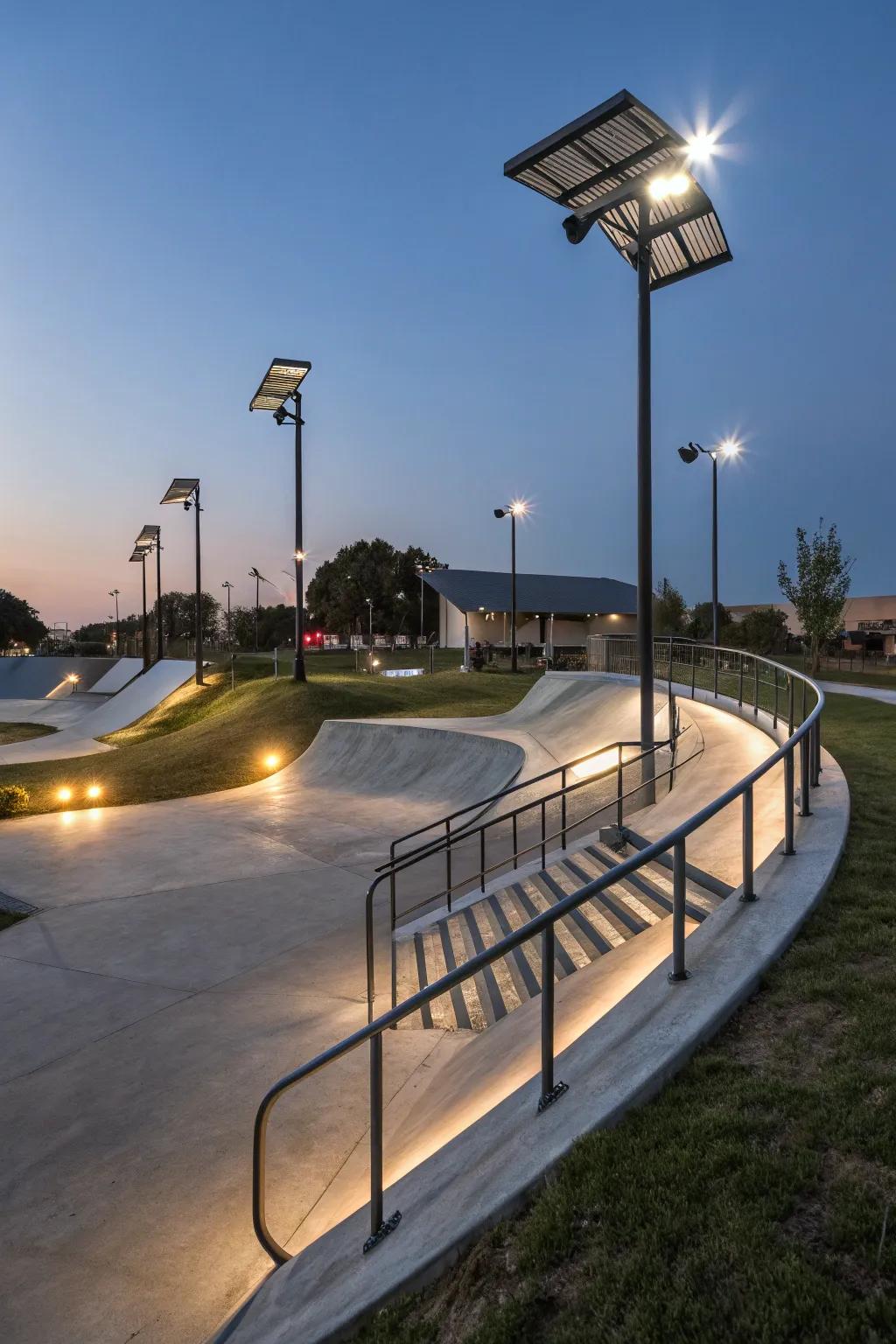 Light up your night rides with solar-powered brilliance. Keep skating after sunset!