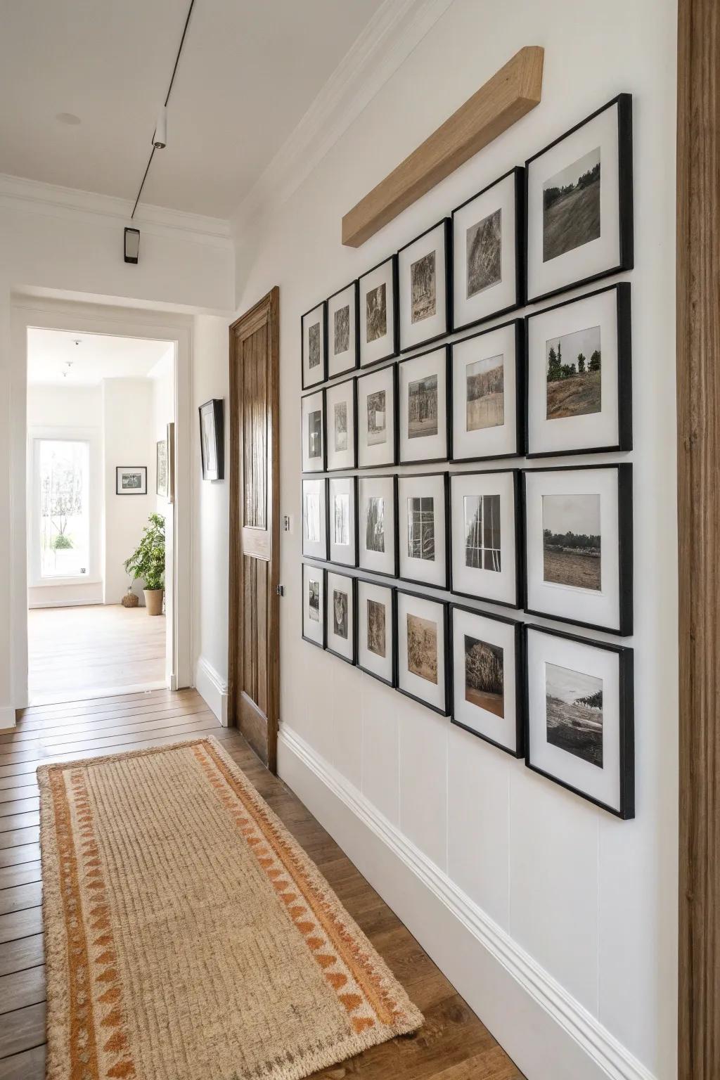 Make your hallway feel like a boutique hotel with one bold, themed frame collection in a single piece.