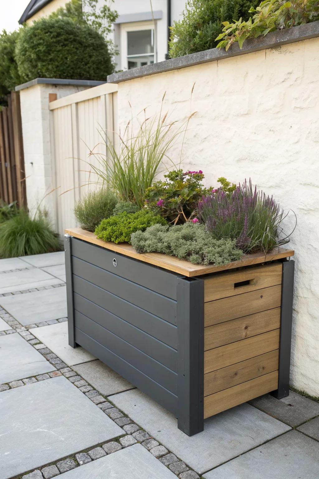Turn a plain utility box into a mini green roof—lush, drought‑tolerant, zero fuss.