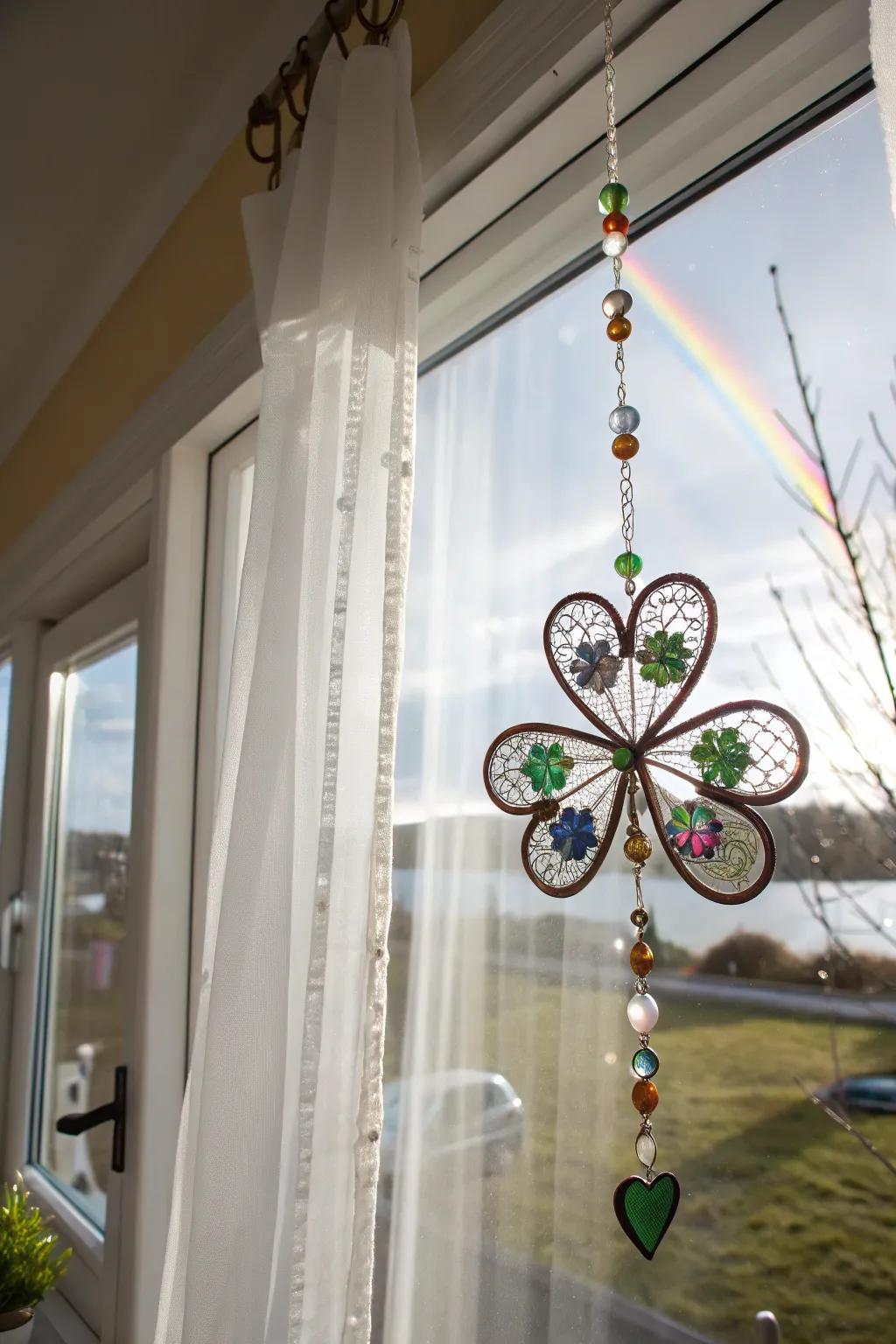 Catch the sunlight and spread magic indoors with these stunning shamrock suncatchers!
