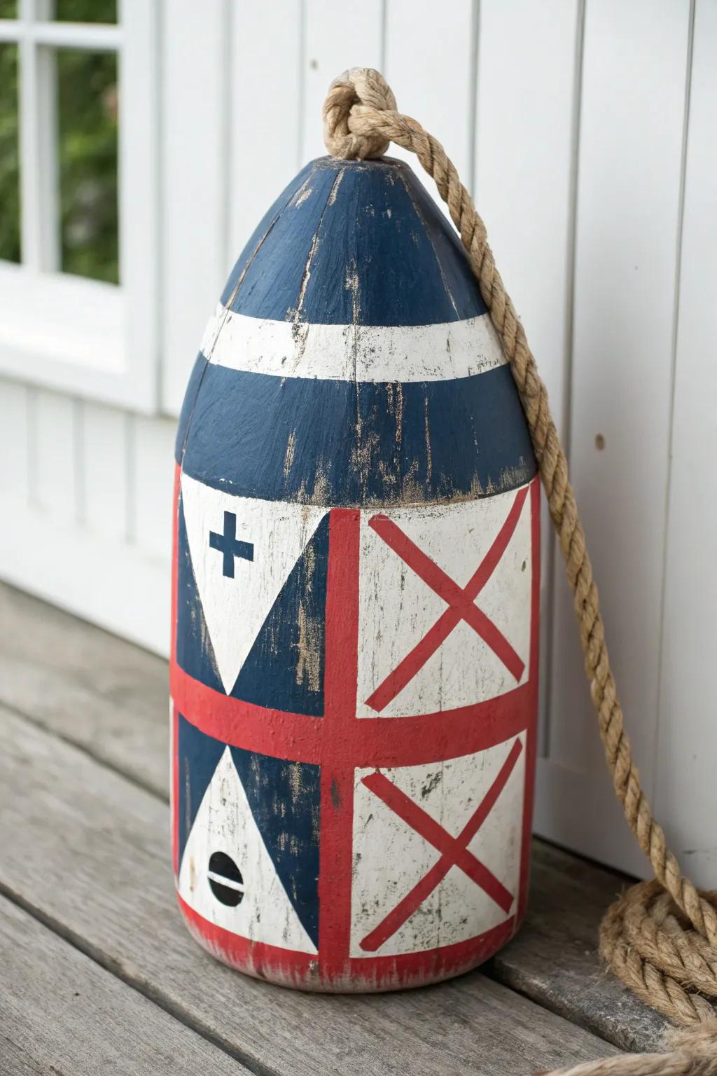 Bring a sailor's tale home with these vintage maritime flag buoys, where history meets artistry.
