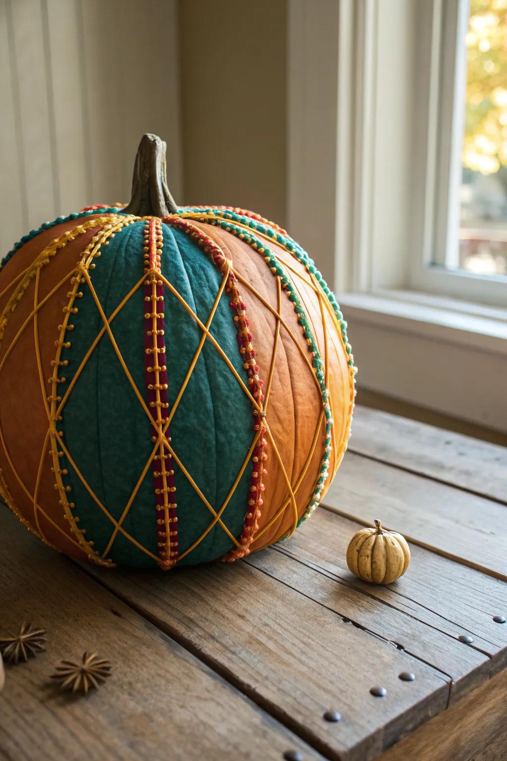Transform your pumpkin into a masterpiece with vibrant string art! Discover the beauty of craftsmanship and simplicity in autumn decor. 🍂 #PumpkinArt #MinimalistBoho