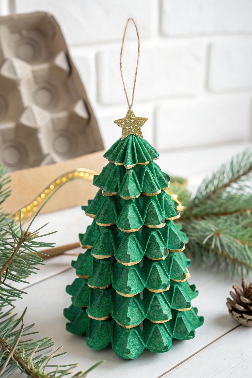 Crafted with care, these recycled egg carton ornaments bring a unique charm to your holiday decor. 🌿✨