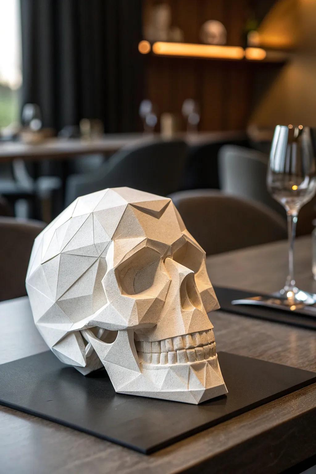 Elevate your dining experience with the enigmatic allure of origami skull centerpieces.