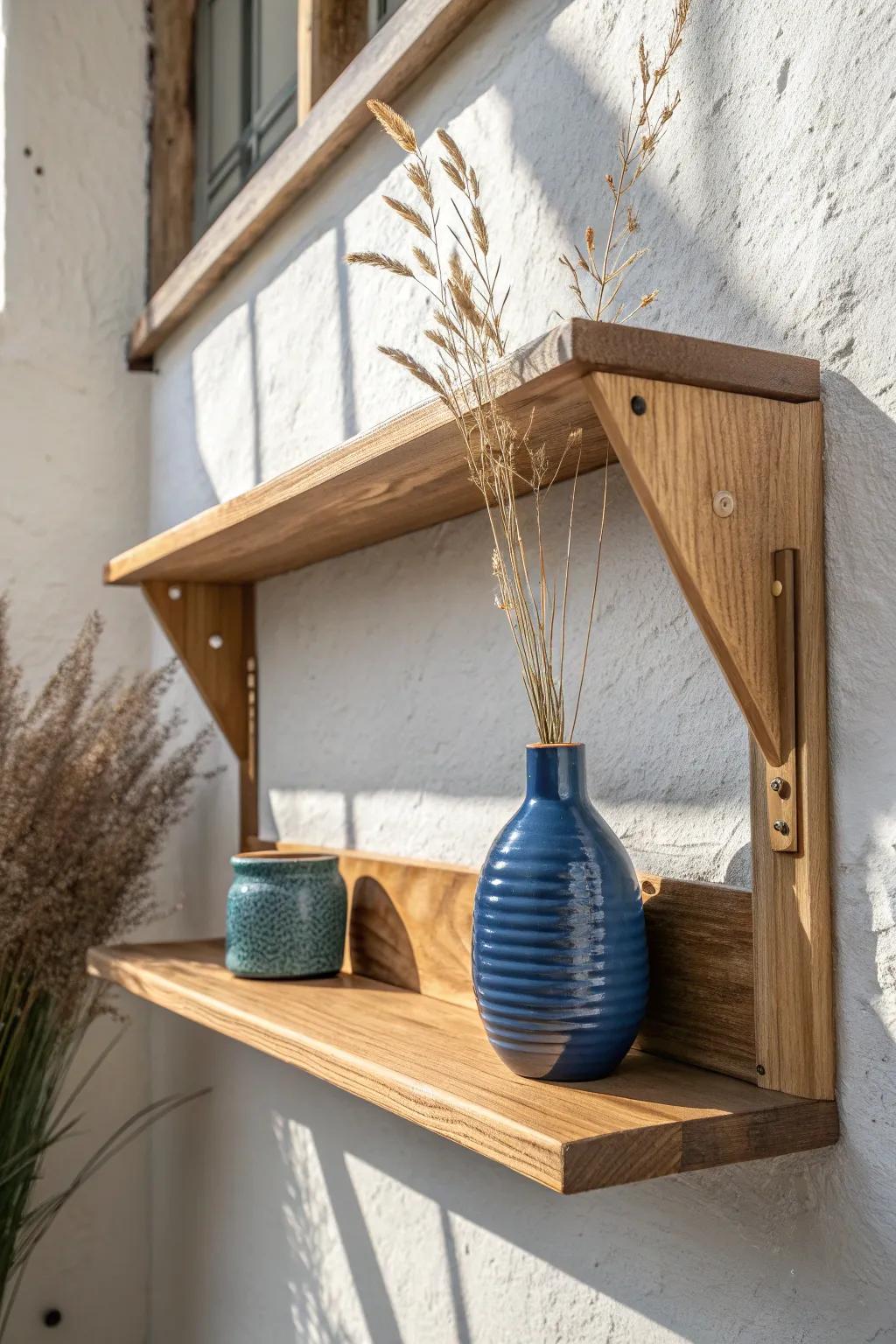 Flip-down wall shelf: instant pop-up display space with a bold, minimalist Scandinavian look.