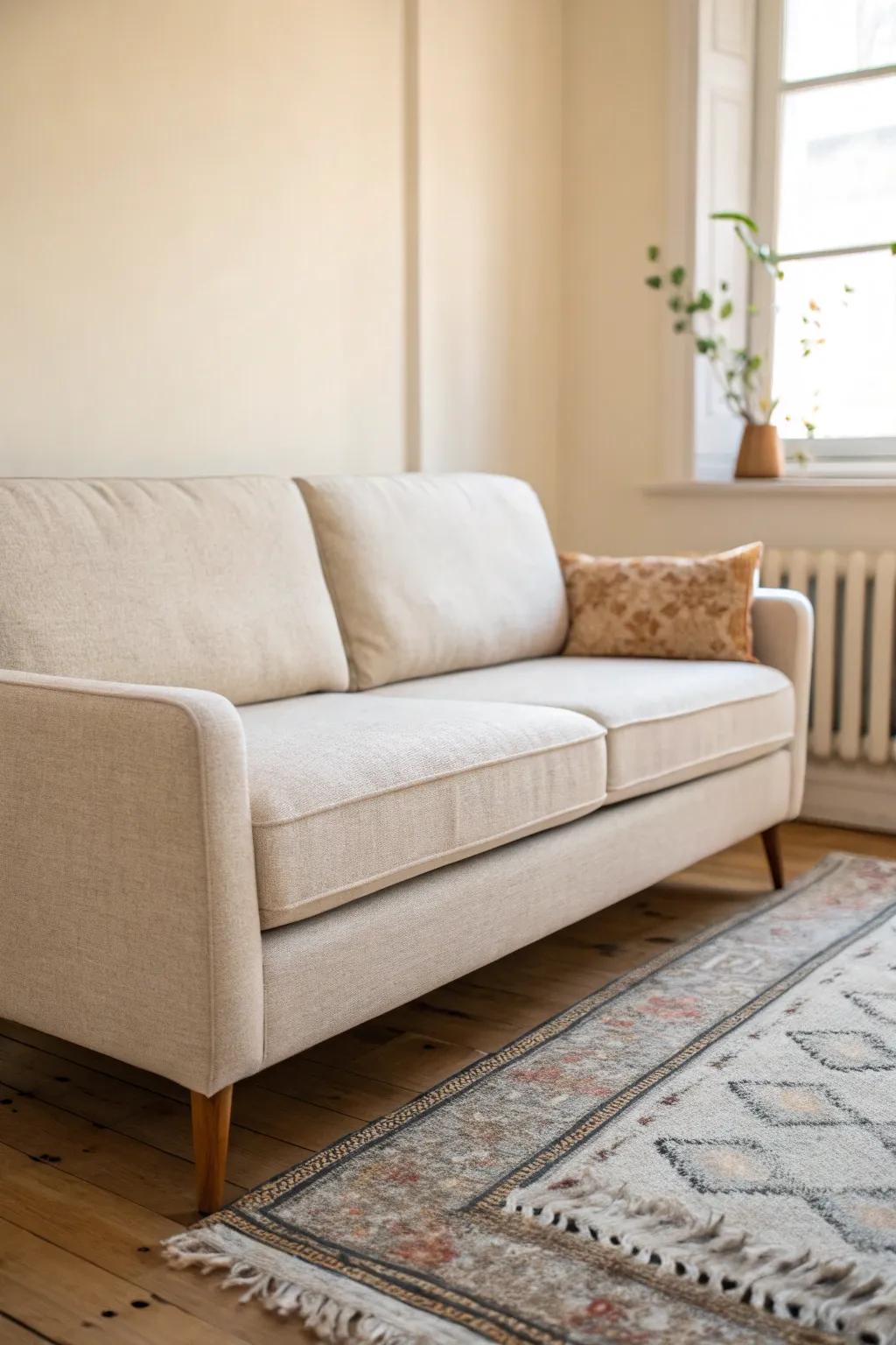 Try floating your sofa a few inches off the wall—instant breathing room for small spaces.
