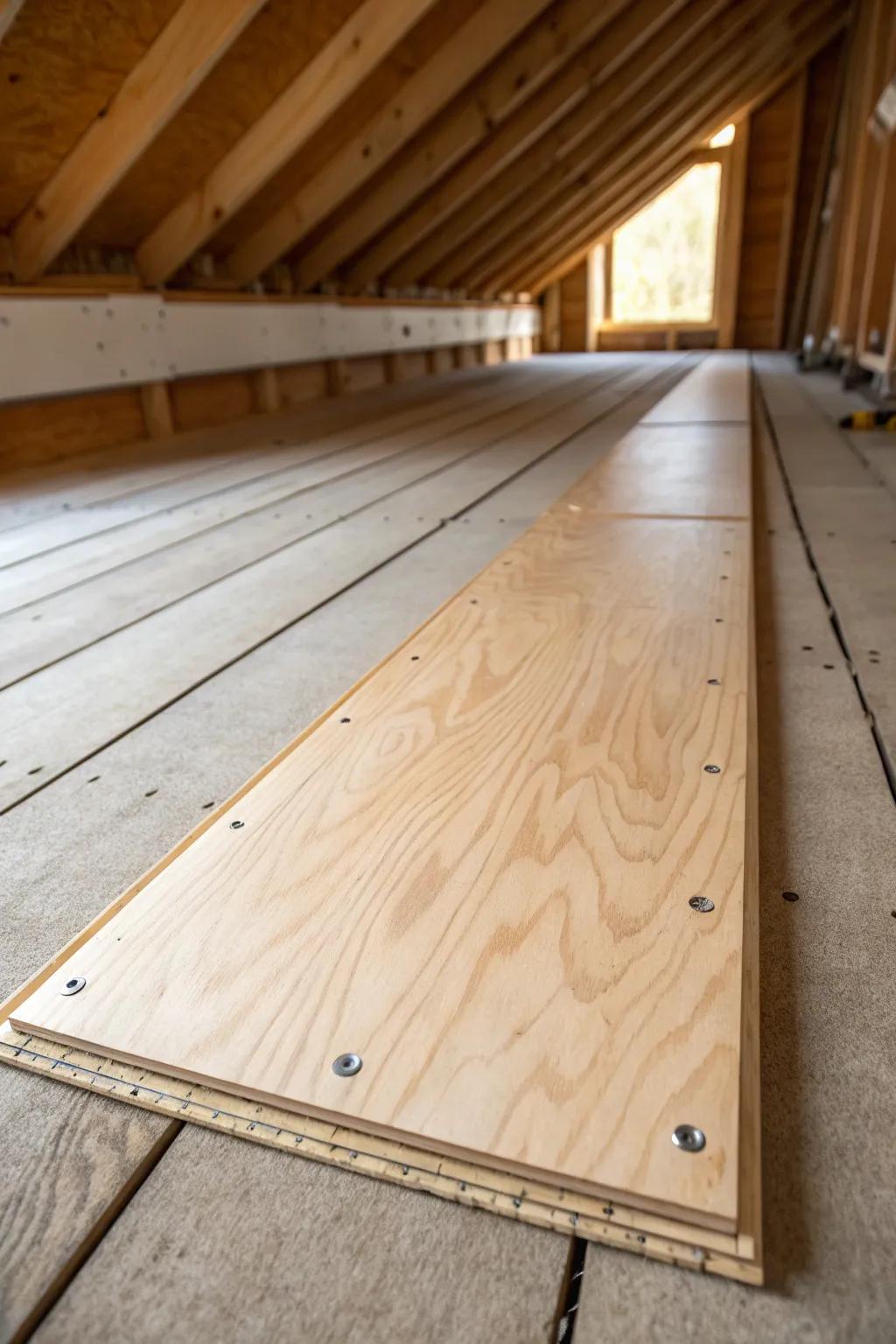 A simple plywood walkway makes attic crawl spaces safer, cleaner, and so much easier to use.