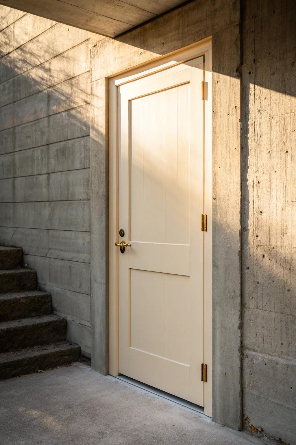 A warm white paint refresh makes a basement closet feel brighter, cleaner, and more spacious.