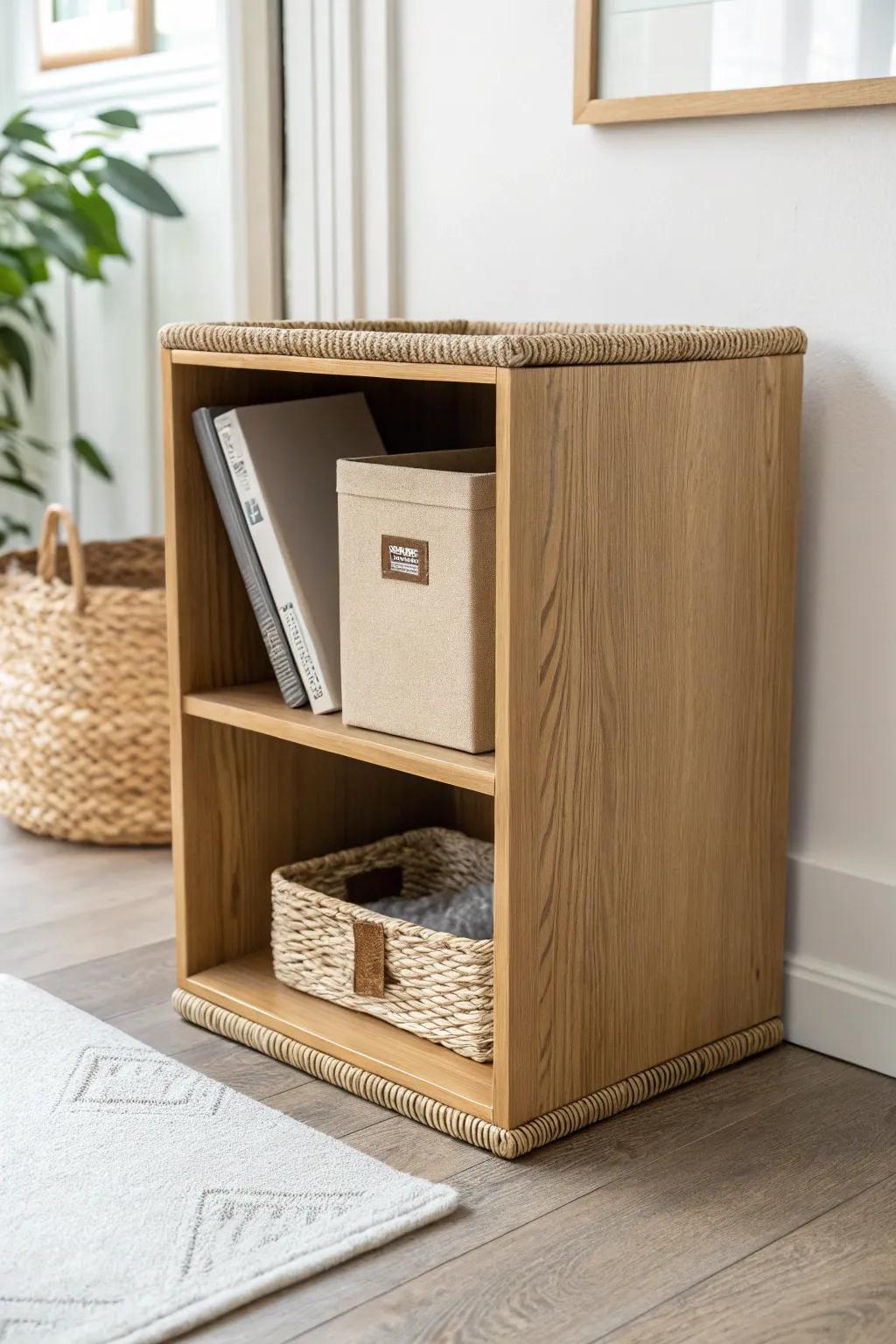 One cube, one category—binder-sized shelves keep your storage upright, calm, and chic.