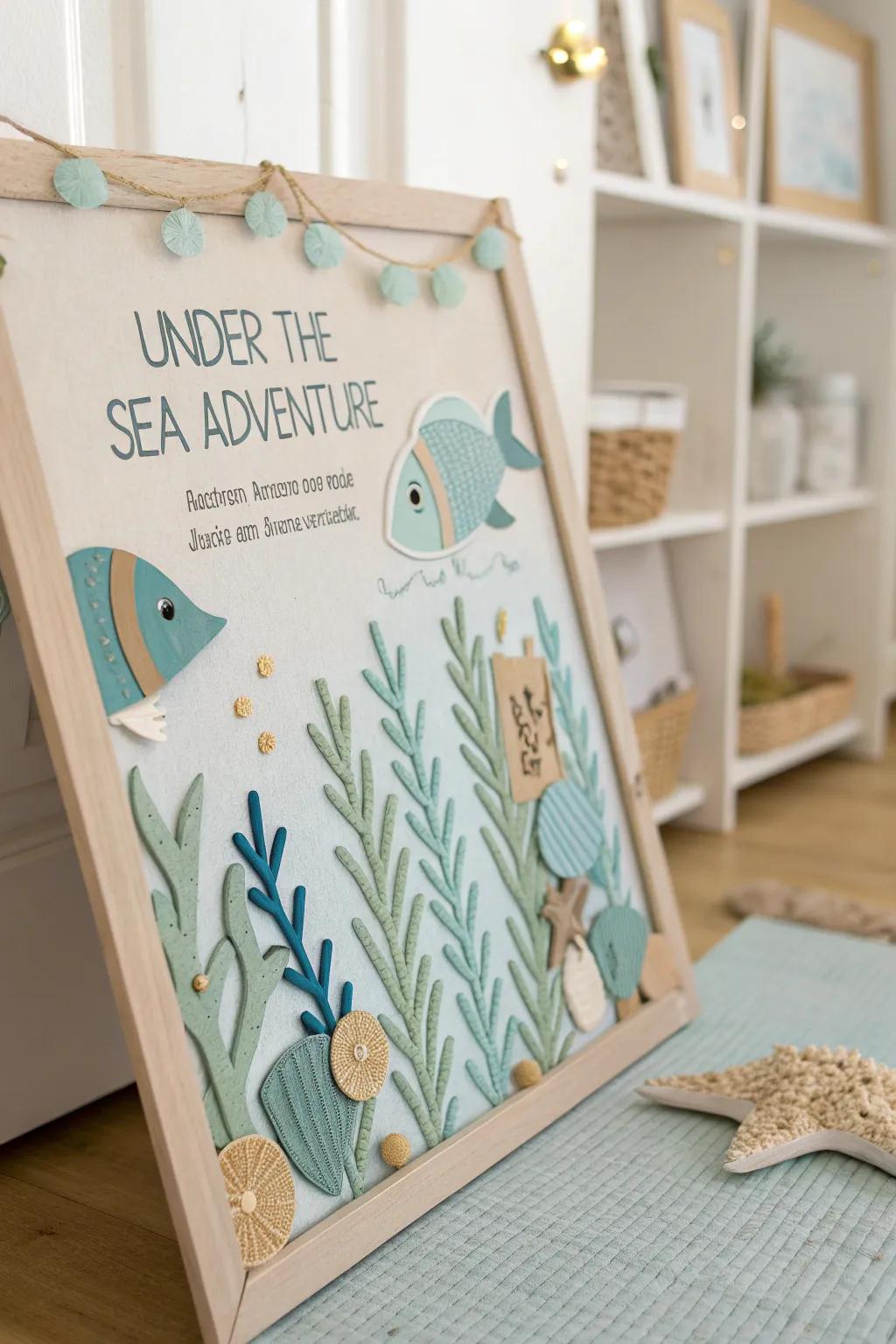 Dive into creativity with this enchanting 'Under the Sea Adventure' bulletin board, where simplicity meets the magic of the ocean!