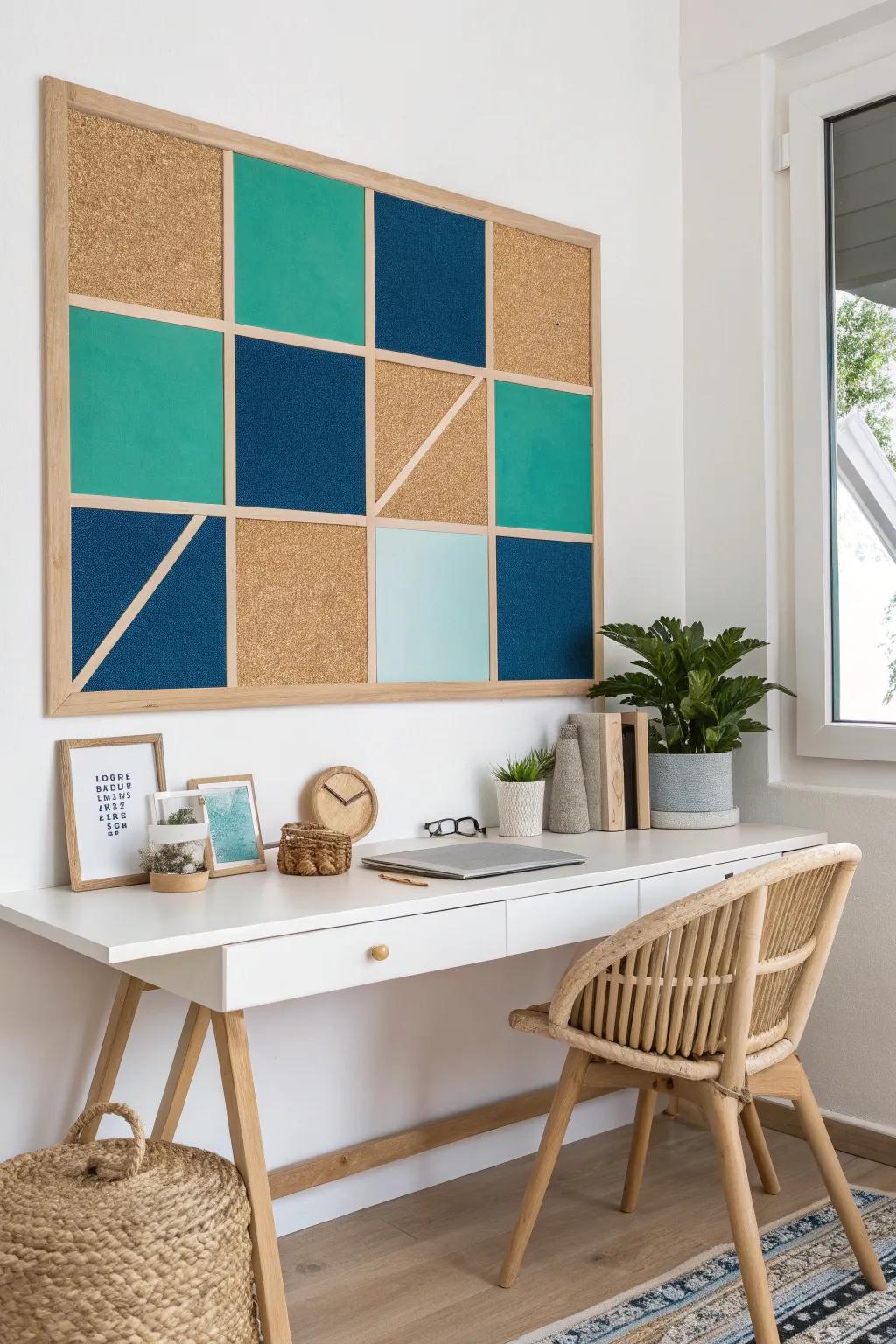 Transform your workspace with bold color blocking—where Scandinavian minimalism meets boho flair.