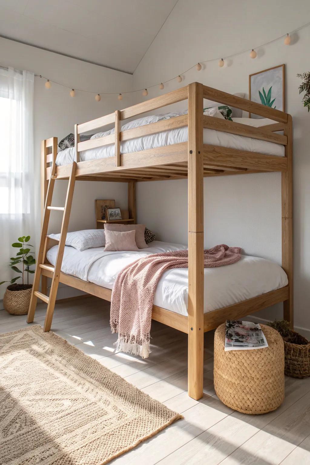 Loft your bed to unlock a second zone—study nook by day, cozy hangout by night.
