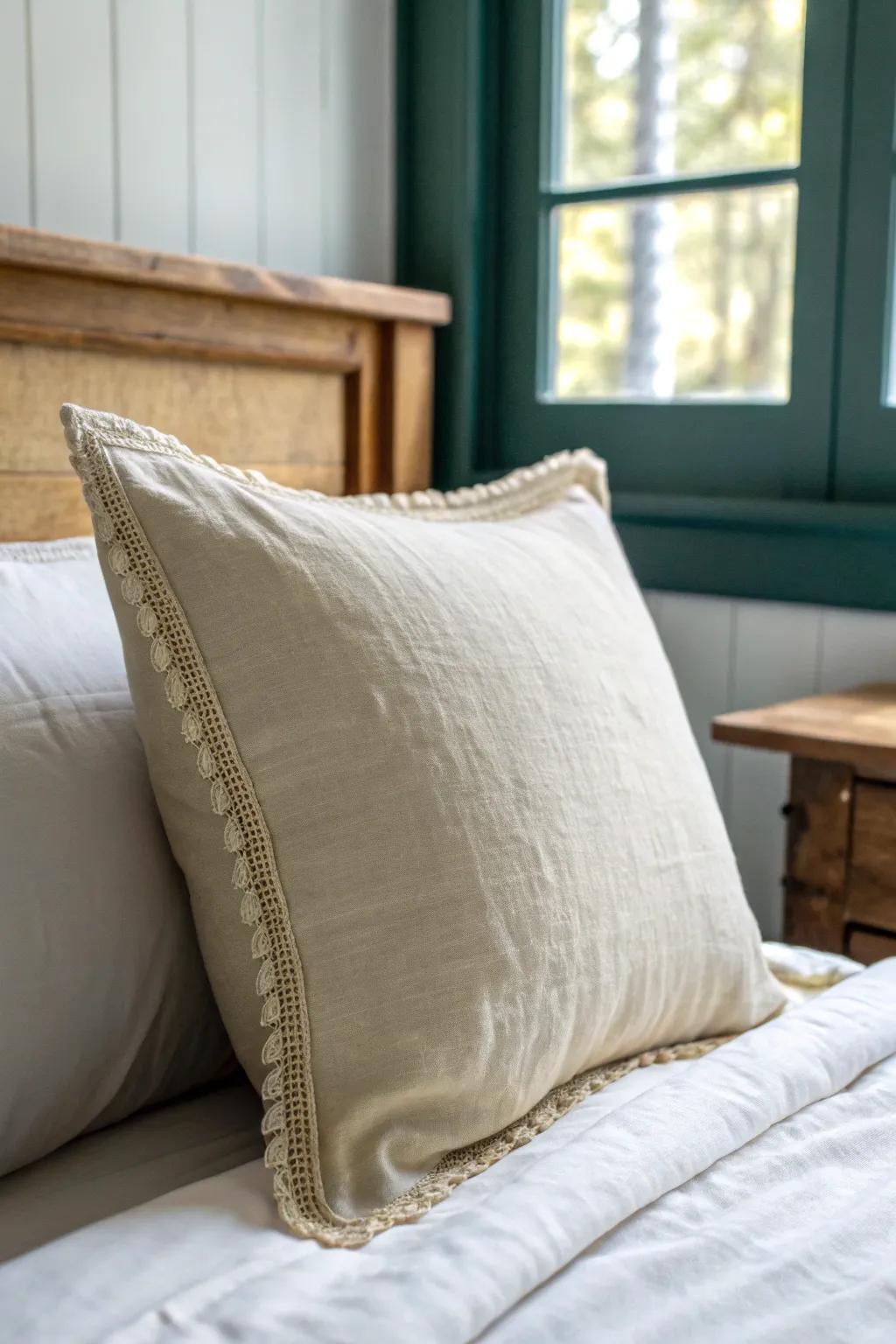 Press a plush Euro sham into the corner to add height and make every layer feel fuller.