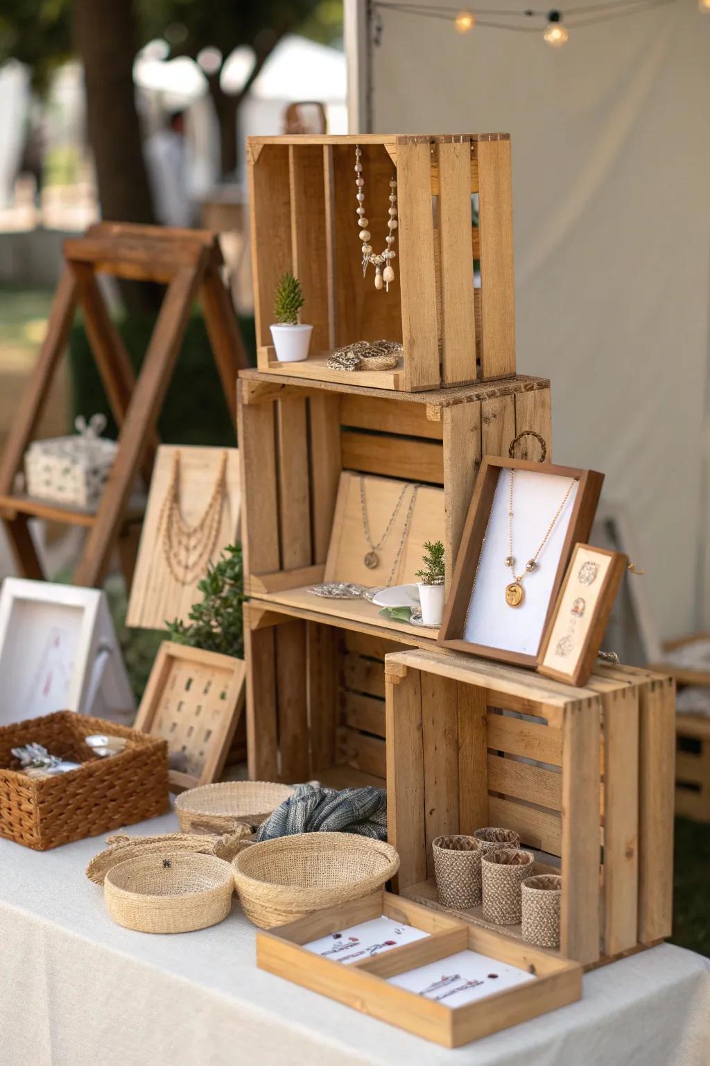 Elevate your craft fair display with charming levels that turn browsing into a treasure hunt. 🌿✨ #CraftFairMagic