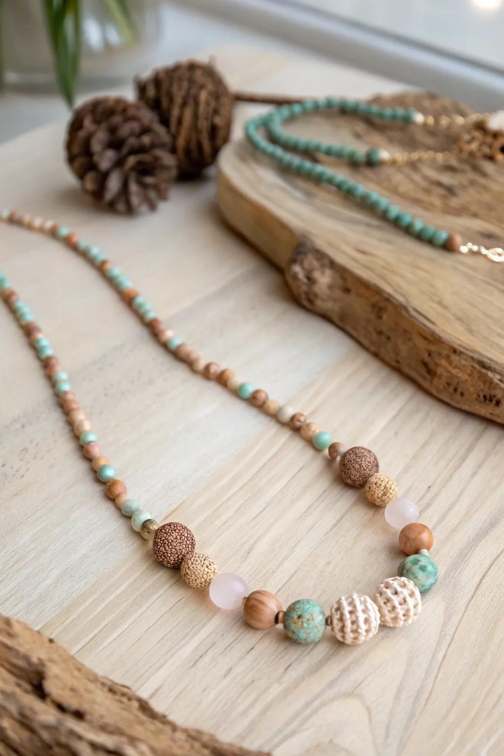 Embrace simplicity and natural beauty with handmade bead jewelry.