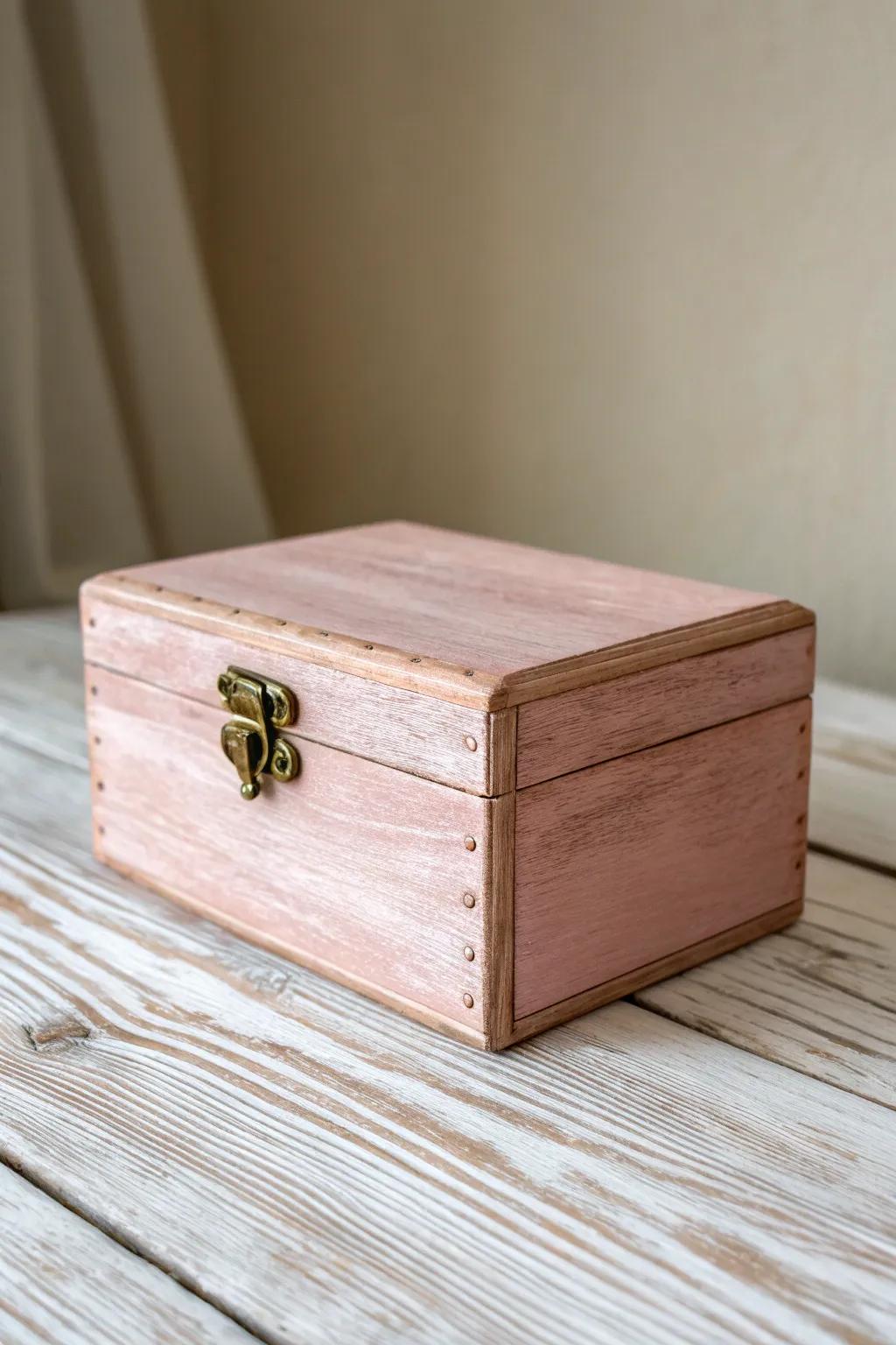 Chalky matte keepsake box with softly distressed edges—instant cozy vintage entryway decor.