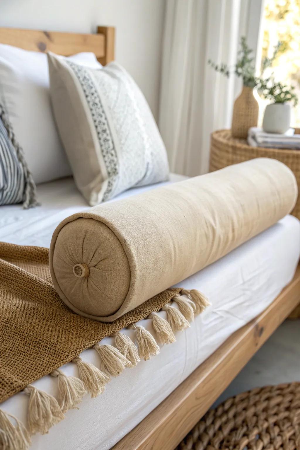 One bolster at the daybed’s end creates instant armrest comfort and a clean, styled look.