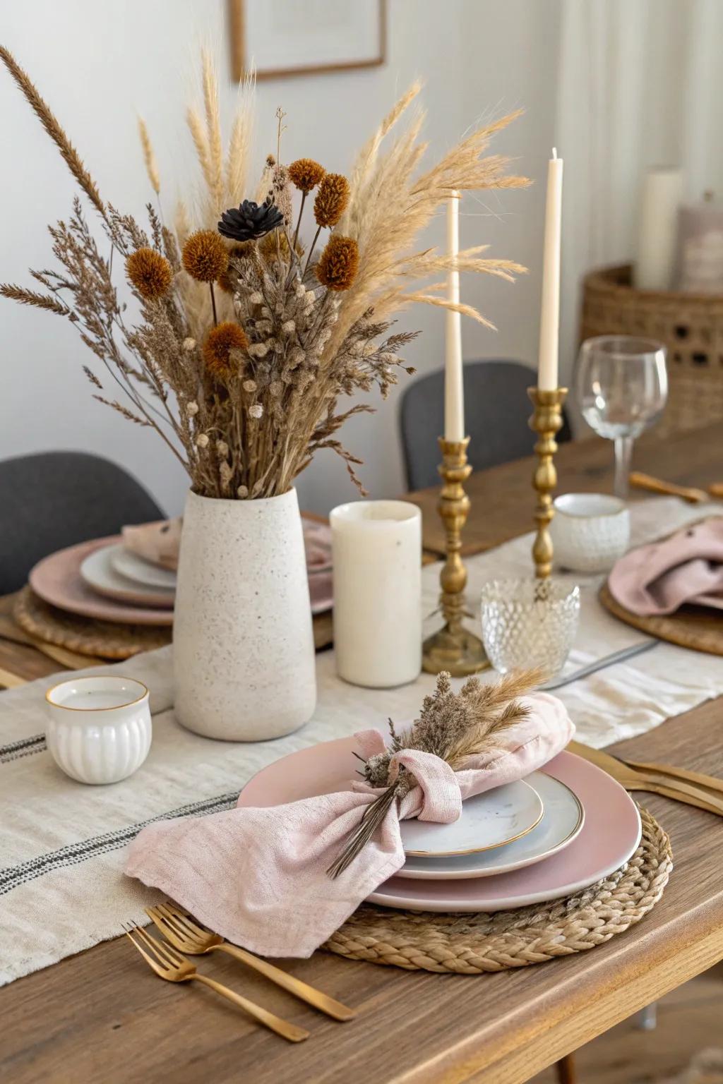 Elevate your gathering with a touch of simplicity and charm. 🌿✨ #ScandiBoho #TableSetting